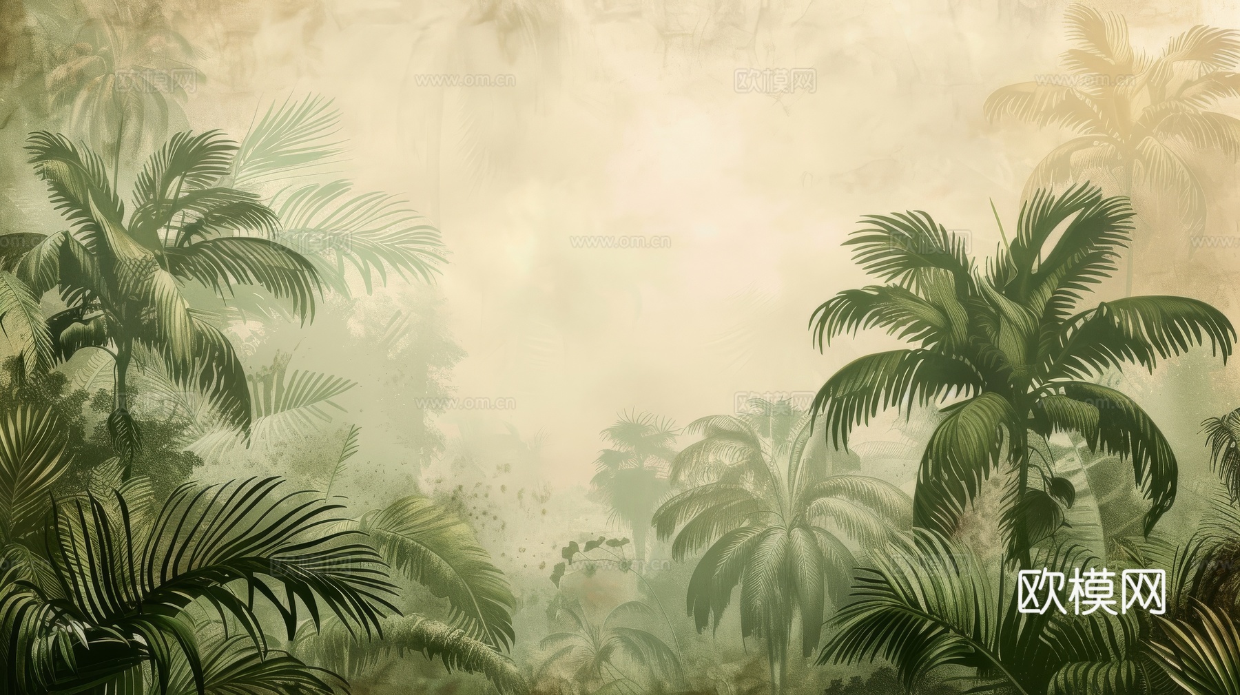 欧式田园热带雨林壁纸下载（渲染图2）