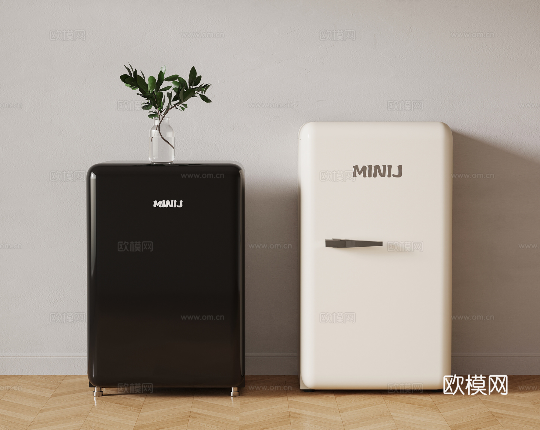现代冰箱 迷你冰箱3d模型