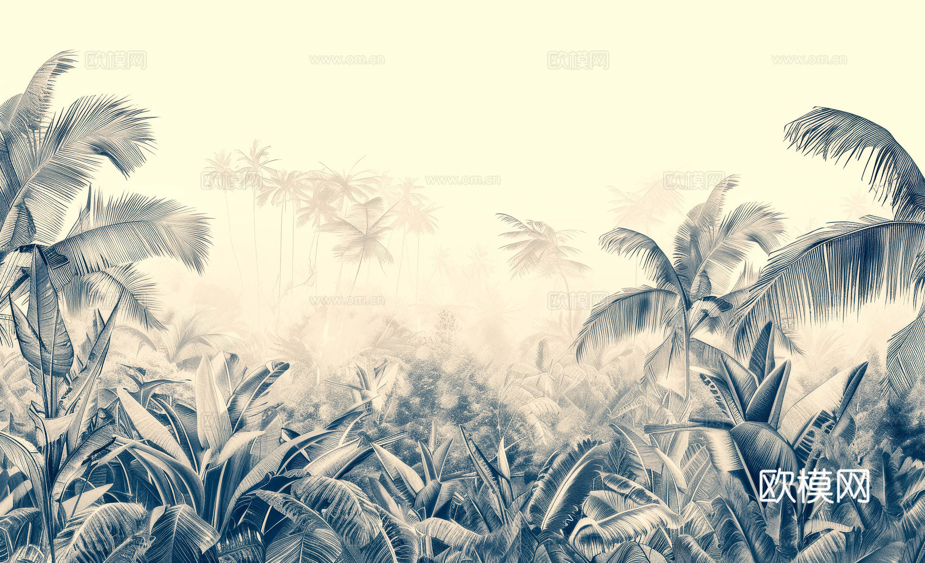 欧式田园热带雨林壁纸下载（渲染图2）