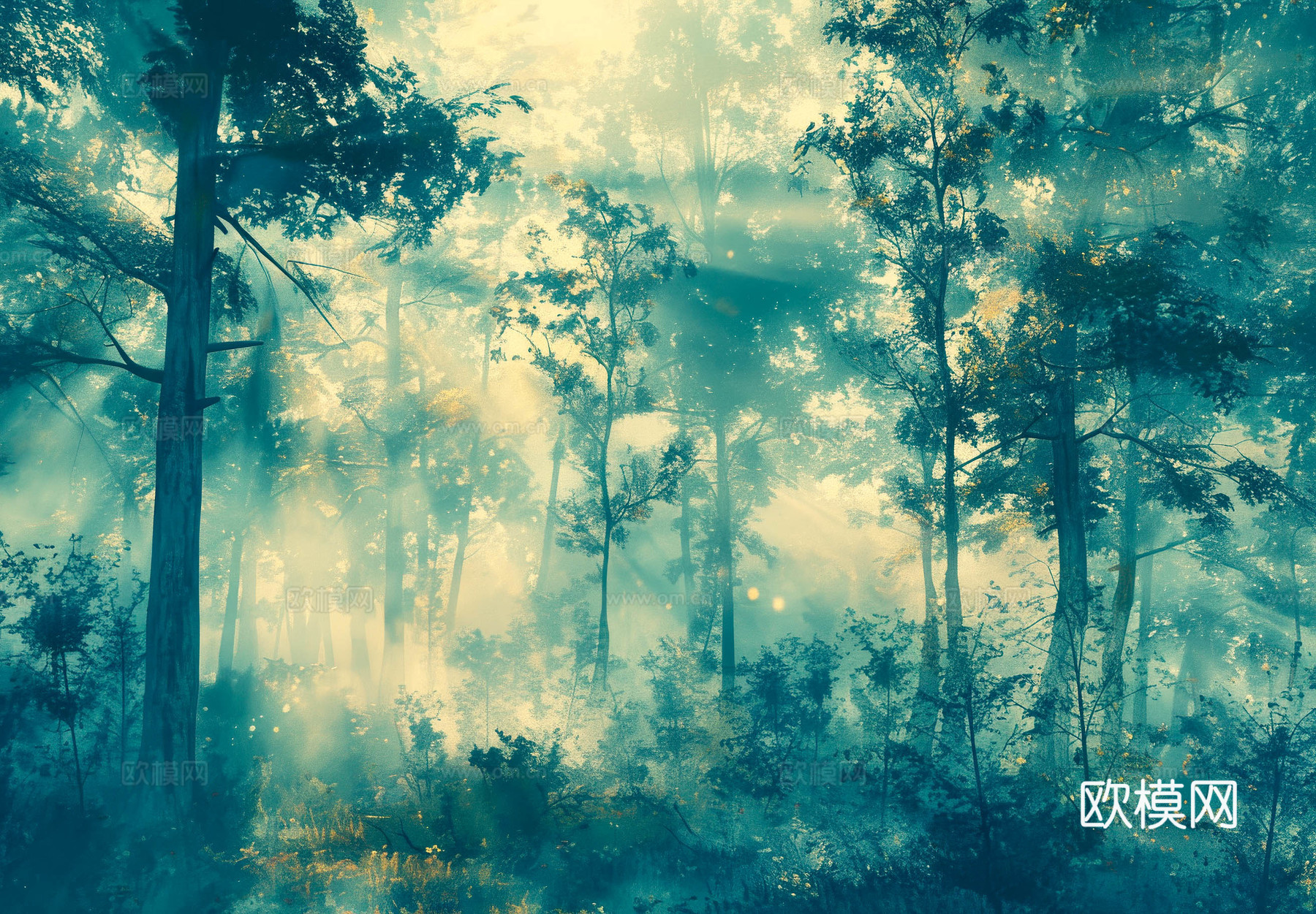 欧式田园热带雨林壁纸下载（渲染图5）