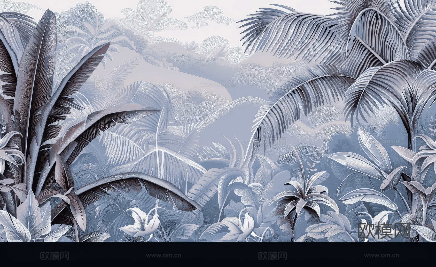 欧式田园热带雨林壁纸下载（渲染图3）