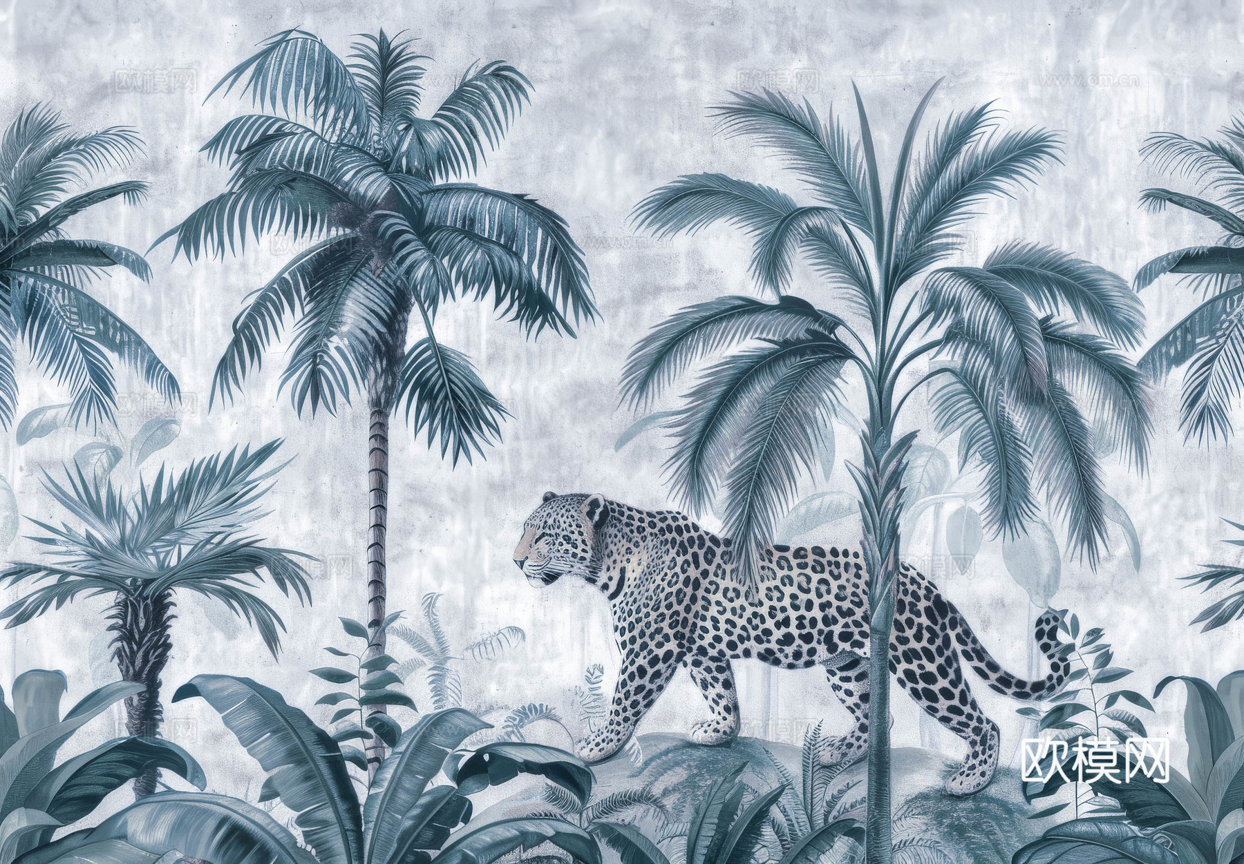 欧式田园热带雨林壁纸下载（渲染图2）