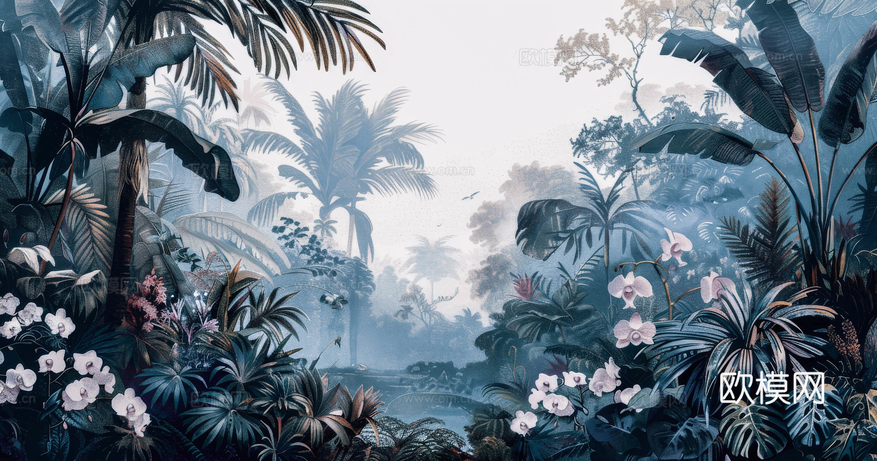 欧式田园热带雨林壁纸下载（渲染图6）