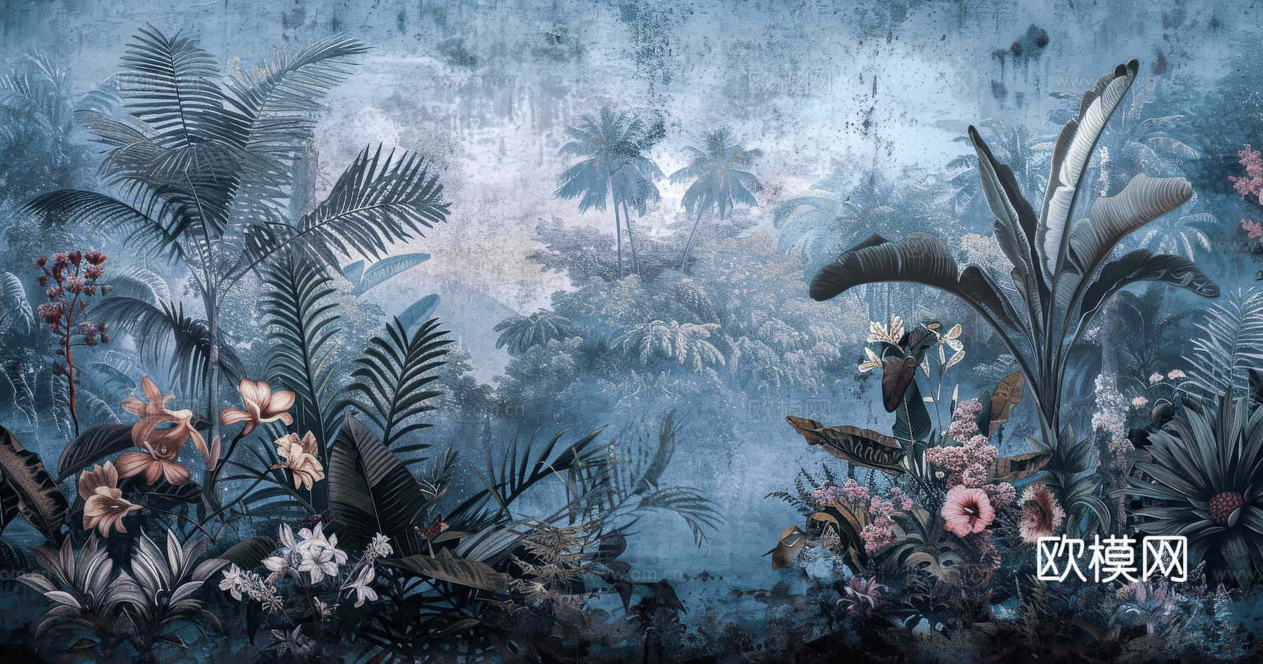 欧式田园热带雨林壁纸下载（渲染图4）