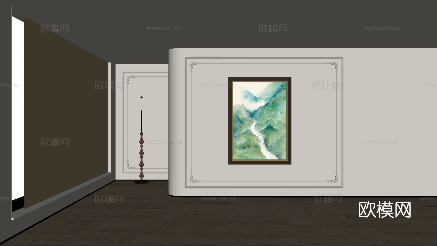 美式装饰画su模型