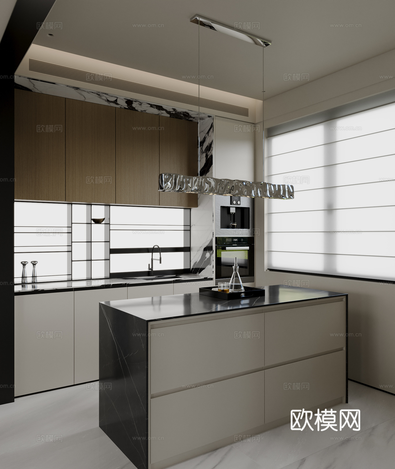 现代意式厨房3d模型