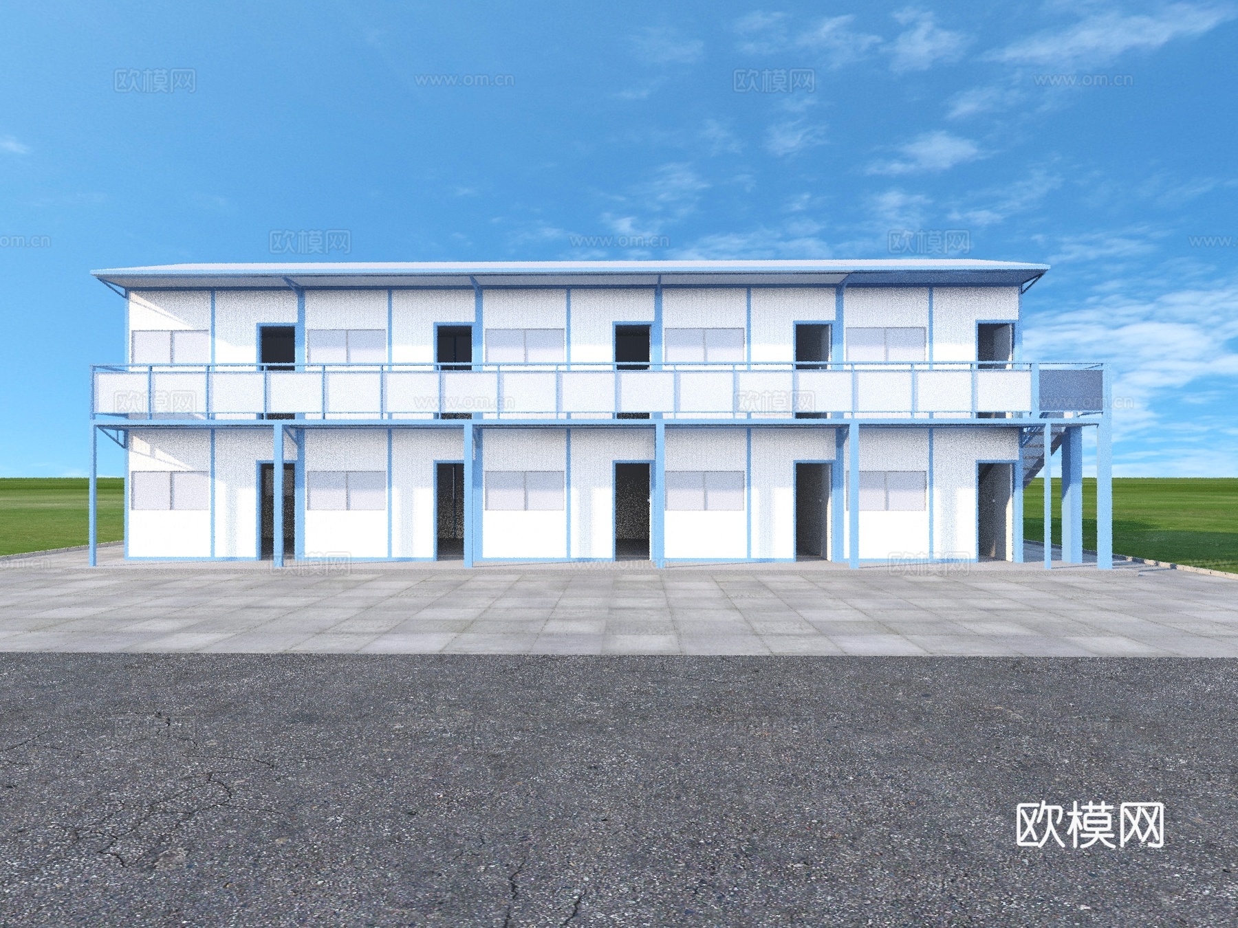 活动板房 施工板房 简易板房3d模型