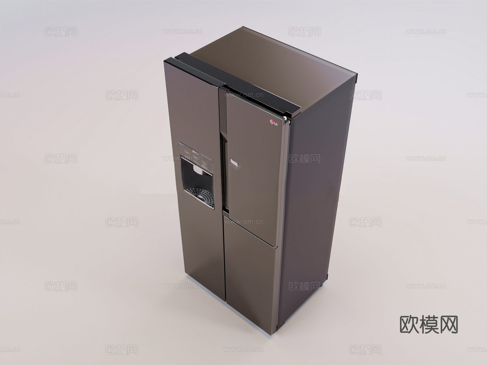 现代简约冰箱 双开门冰箱3d模型