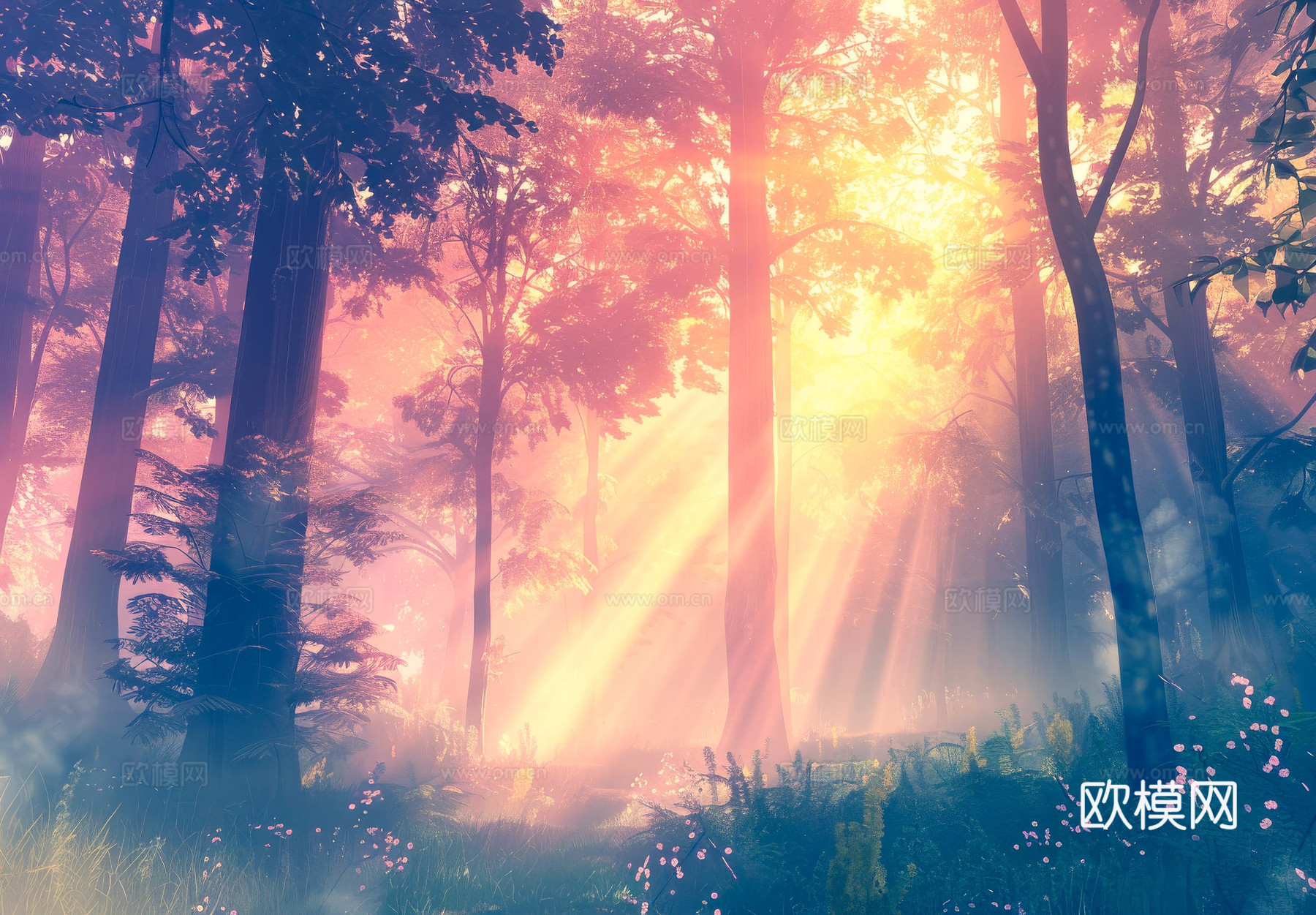 欧式田园热带雨林壁纸下载（渲染图7）