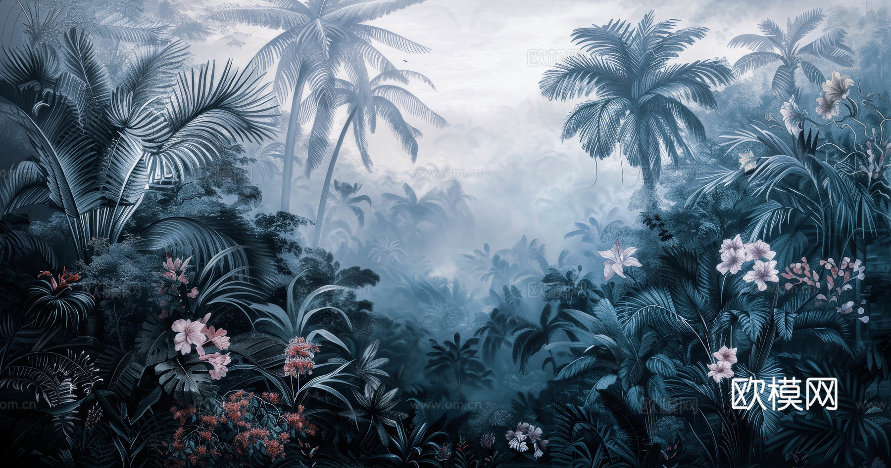 欧式田园热带雨林壁纸下载（渲染图1）