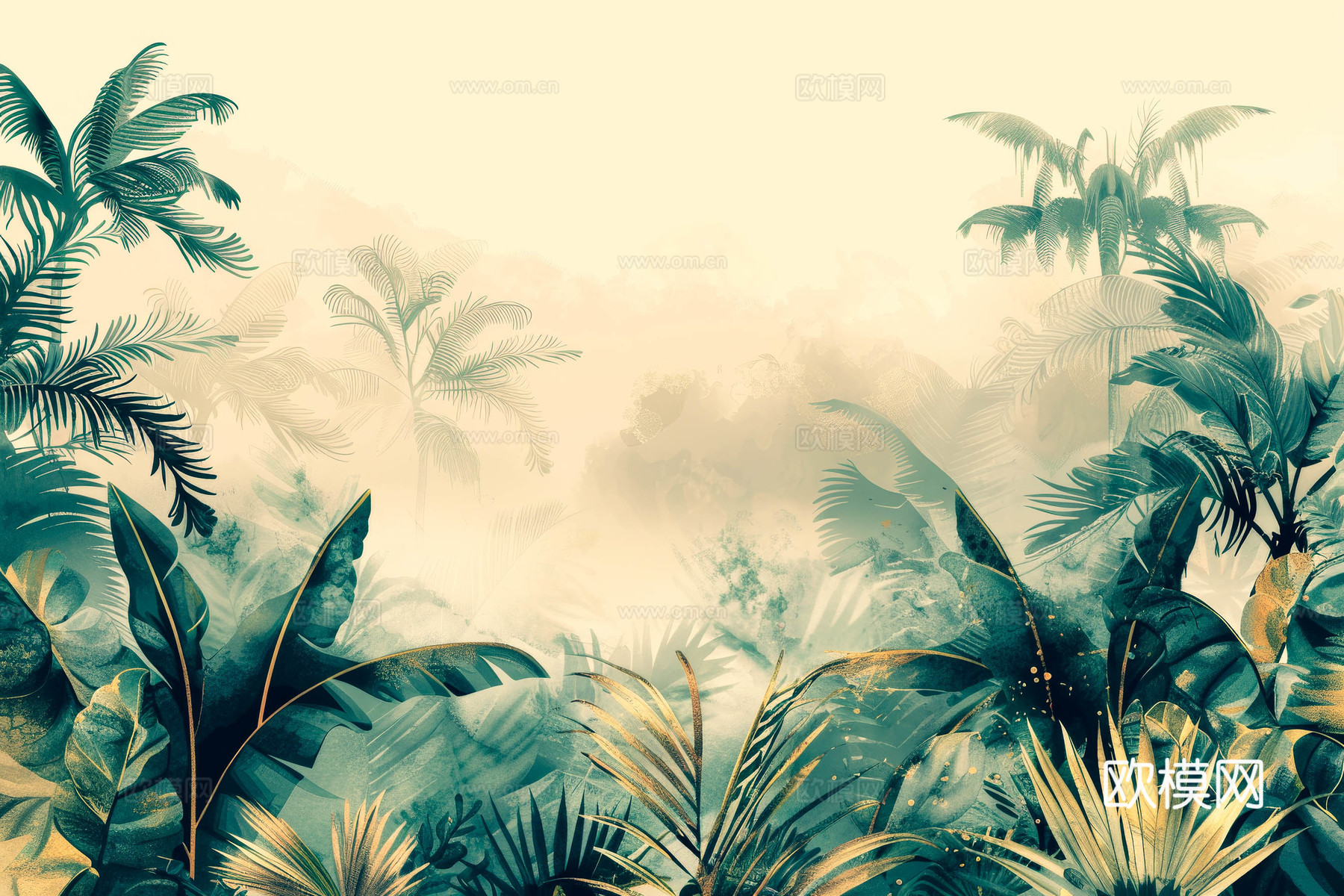 欧式田园热带雨林壁纸下载（渲染图2）