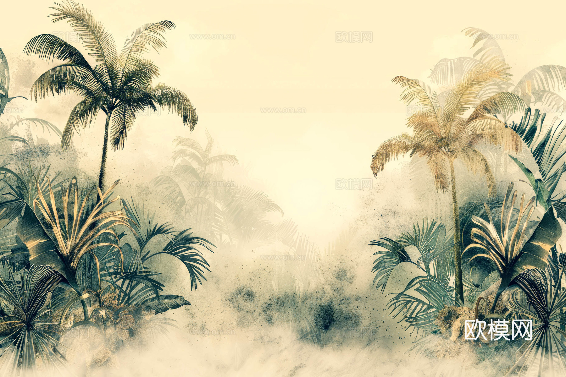 欧式田园热带雨林壁纸下载（渲染图6）