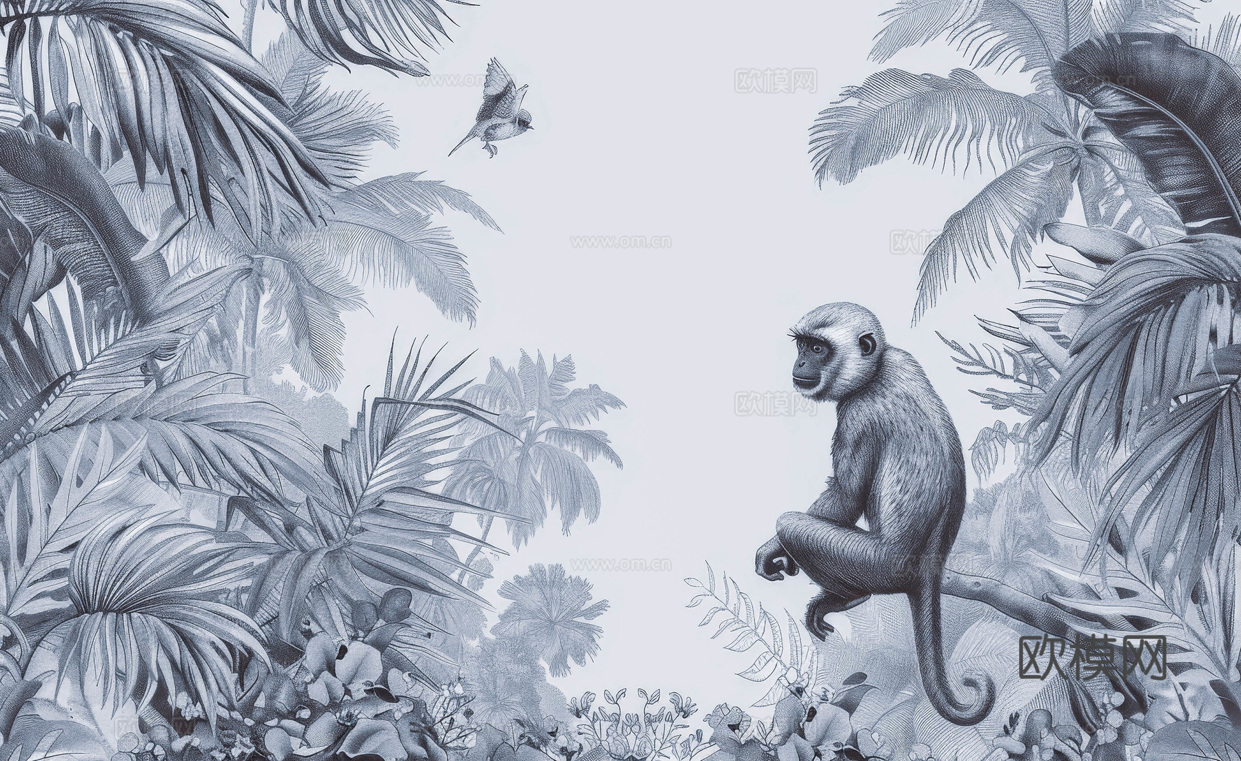 欧式田园热带雨林壁纸下载（渲染图7）