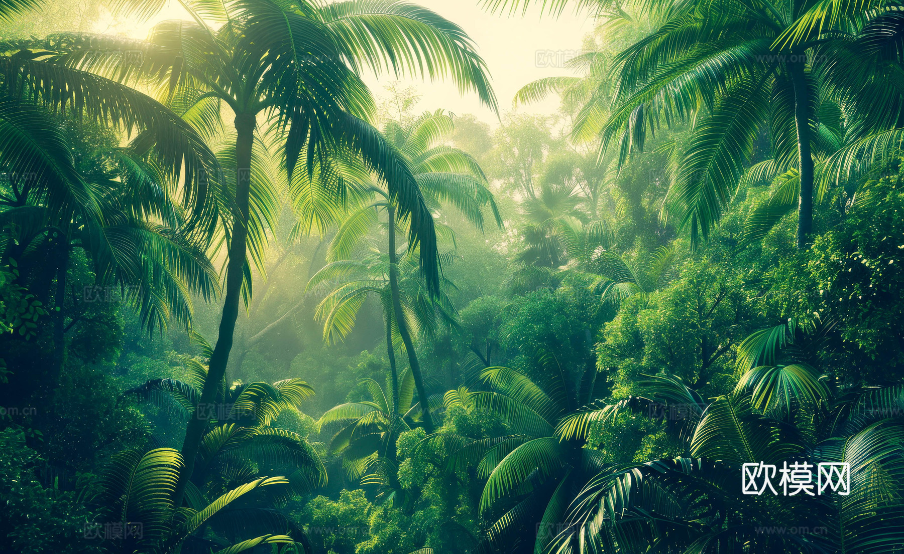 欧式田园热带雨林壁纸下载（渲染图7）