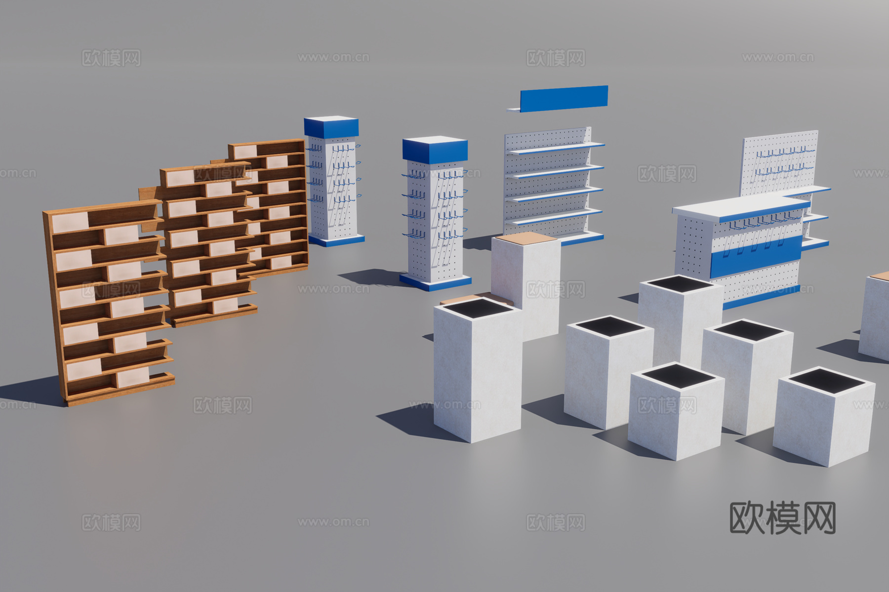 商场货架柜台3d模型