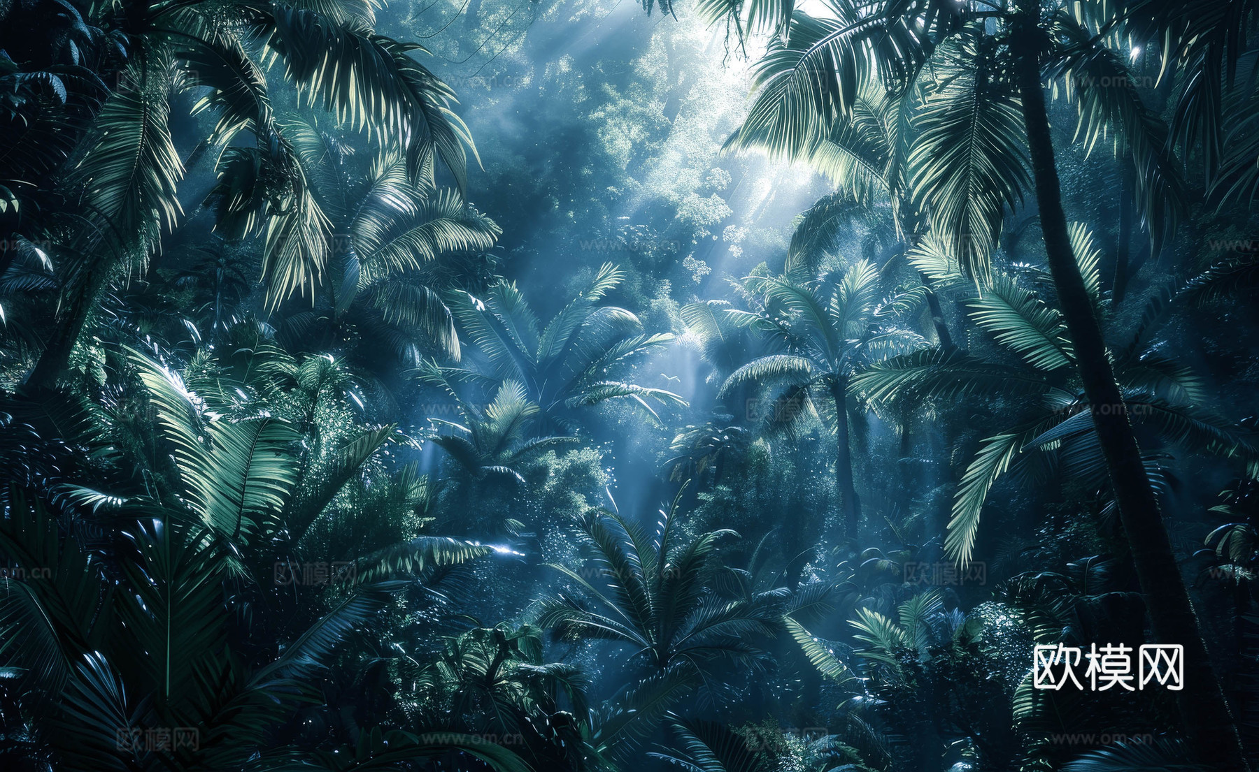 欧式田园热带雨林壁纸下载（渲染图1）