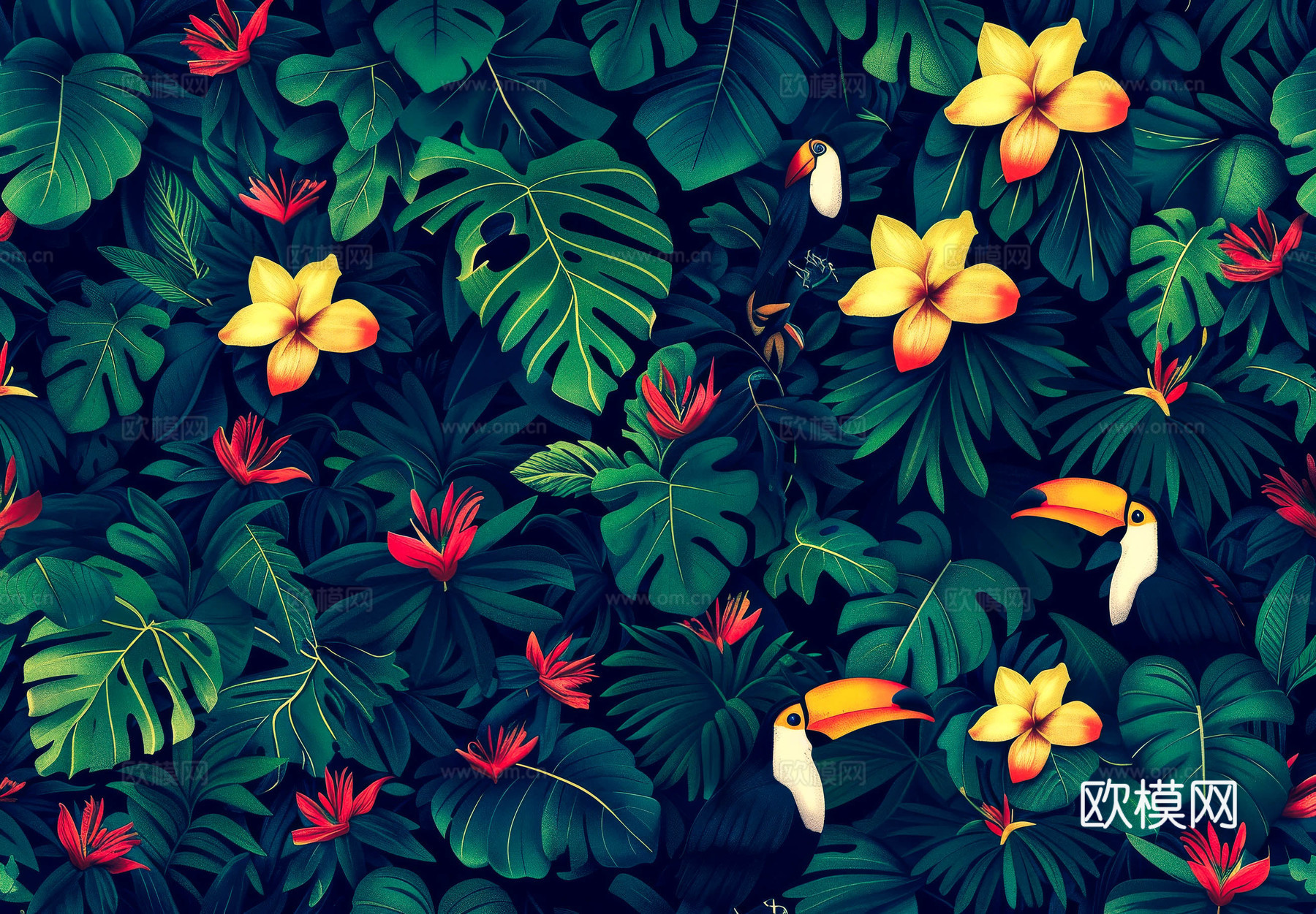 欧式田园热带雨林壁纸下载（渲染图8）