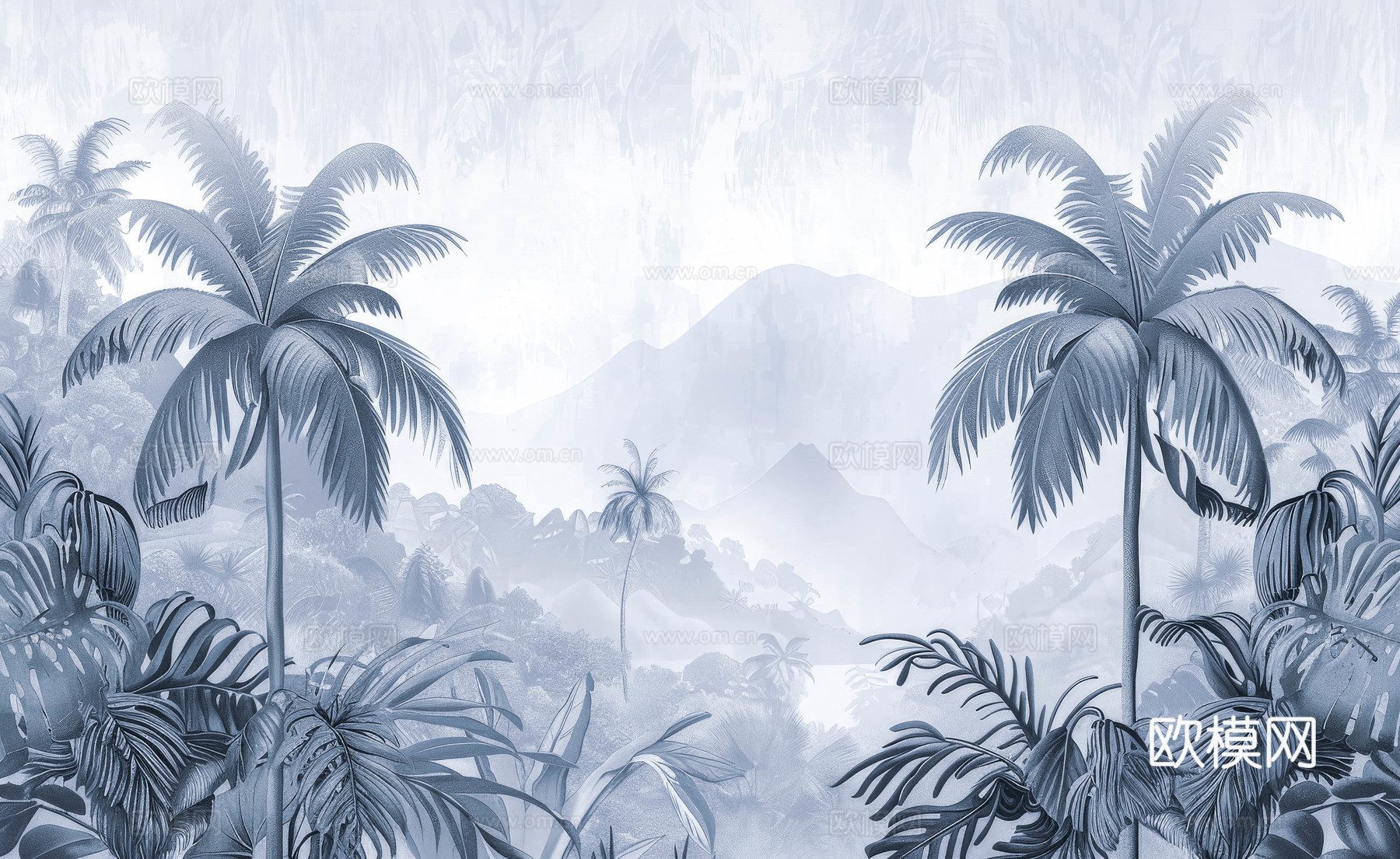 欧式田园热带雨林壁纸下载（渲染图2）