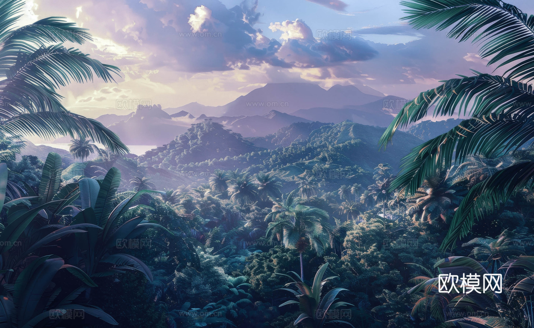 欧式田园热带雨林壁纸下载（渲染图7）