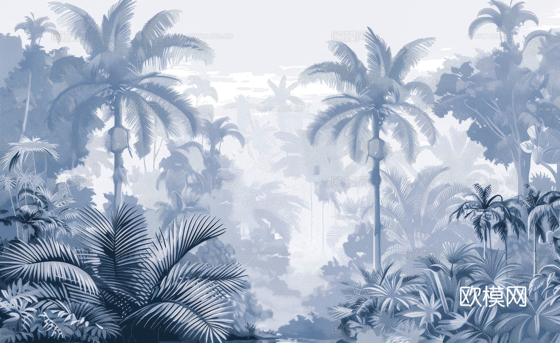 欧式田园热带雨林壁纸下载（渲染图3）