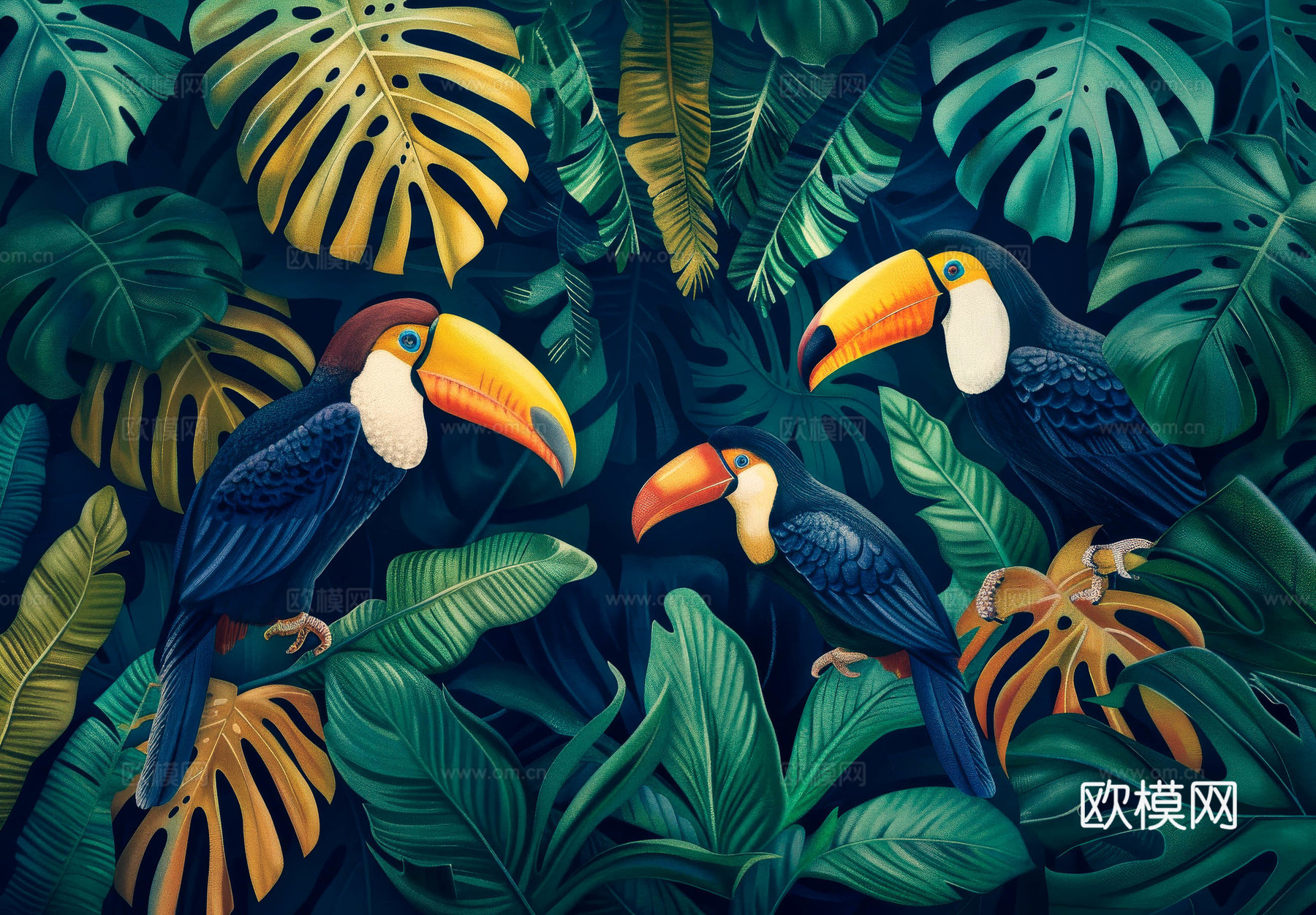 欧式田园热带雨林壁纸下载（渲染图5）