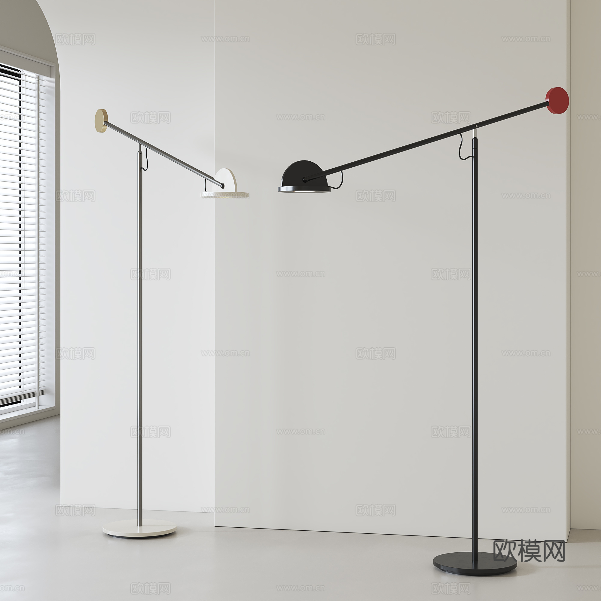 意式轻奢落地灯su模型下载（渲染图1）