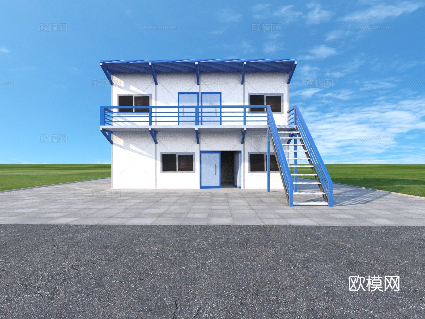 活动板房 施工板房 简易板房3d模型