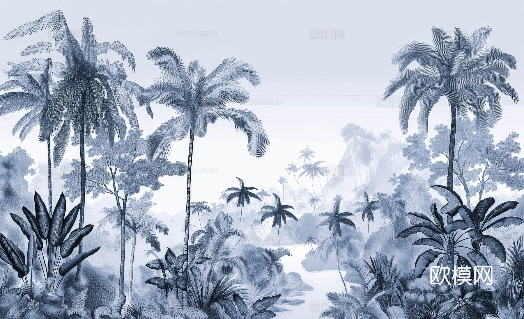 欧式田园热带雨林壁纸下载（渲染图2）