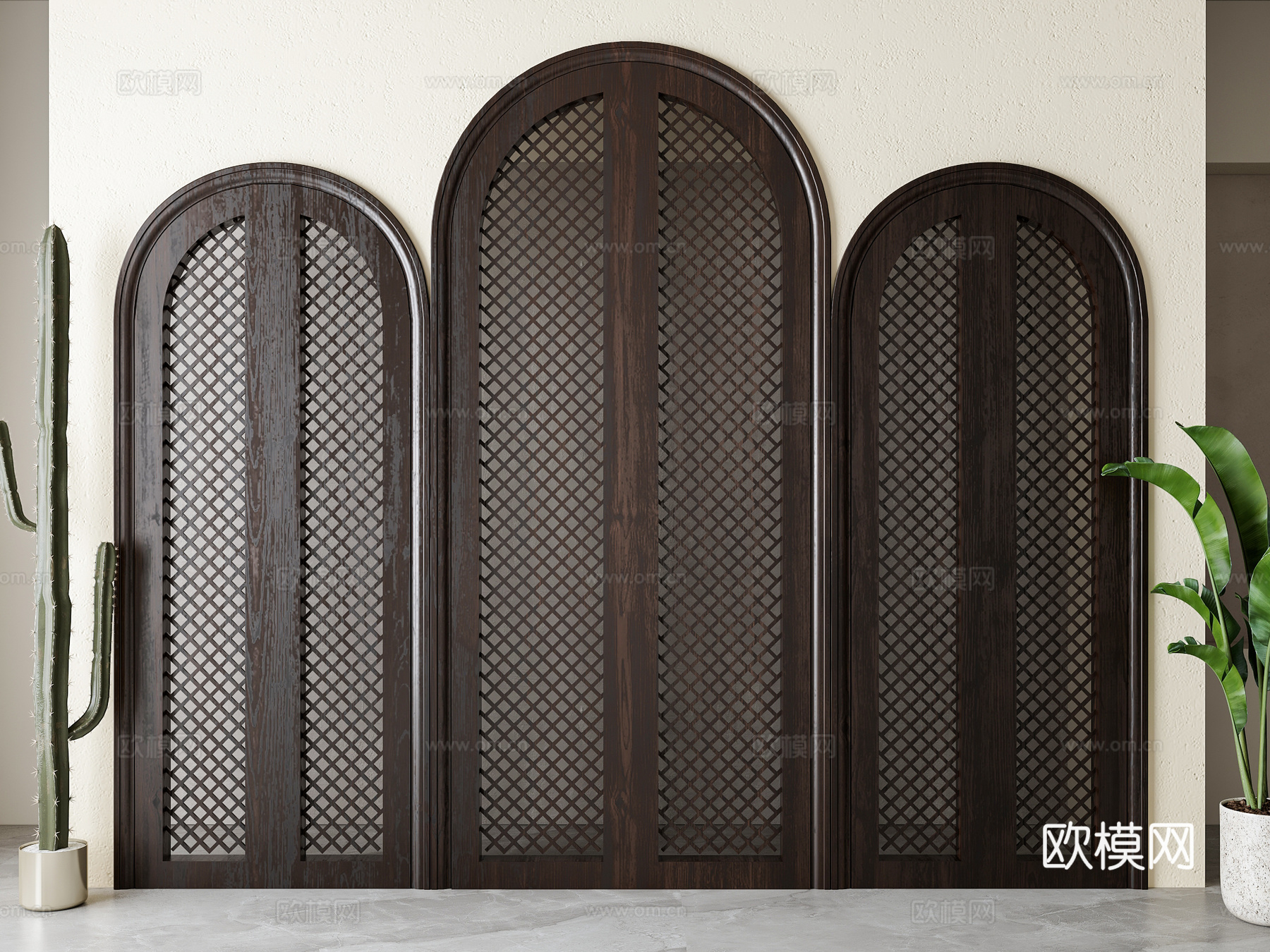 美式落地窗su模型下载（渲染图1）