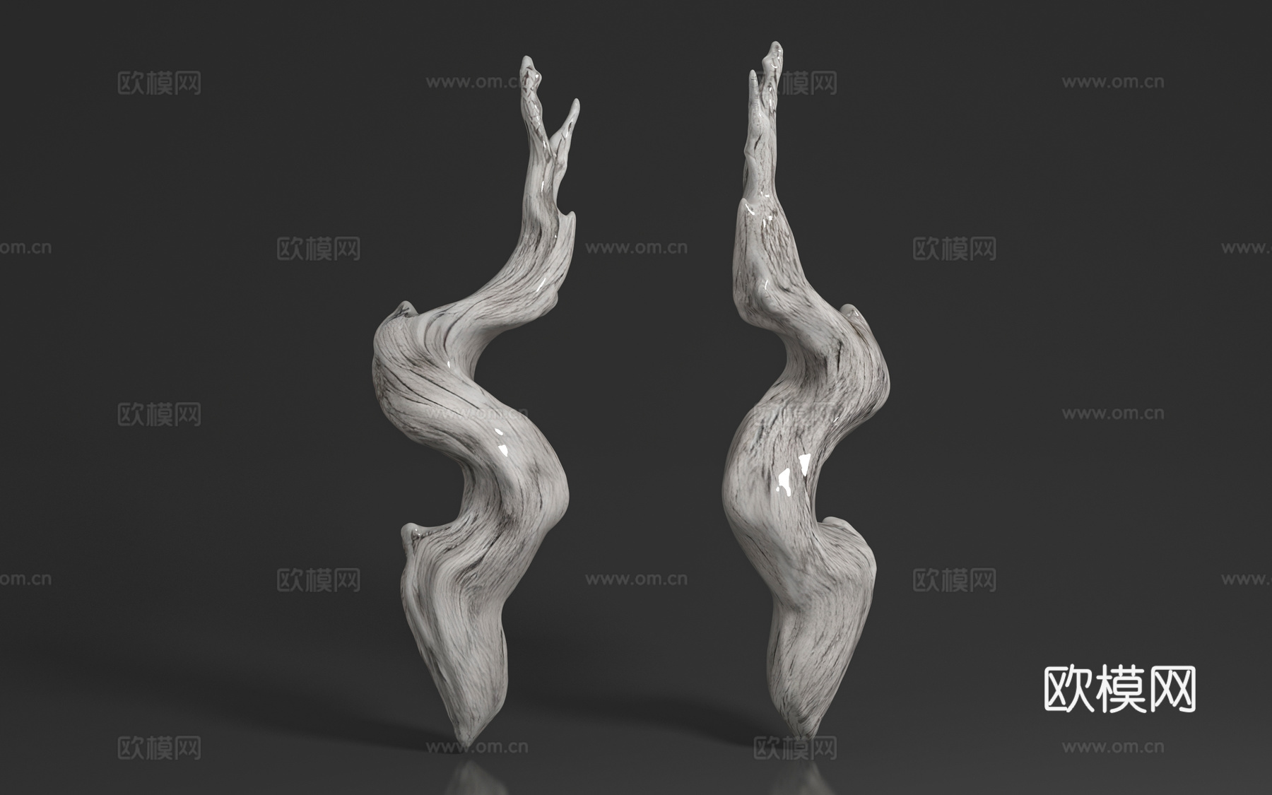 木雕根雕 雕刻雕塑 创意禅意 工艺艺术品 树根树干 枯木老木3d模型