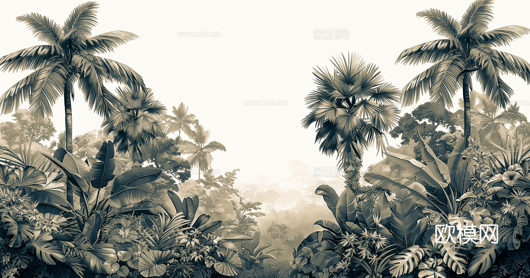 欧式田园热带雨林壁纸下载（渲染图6）