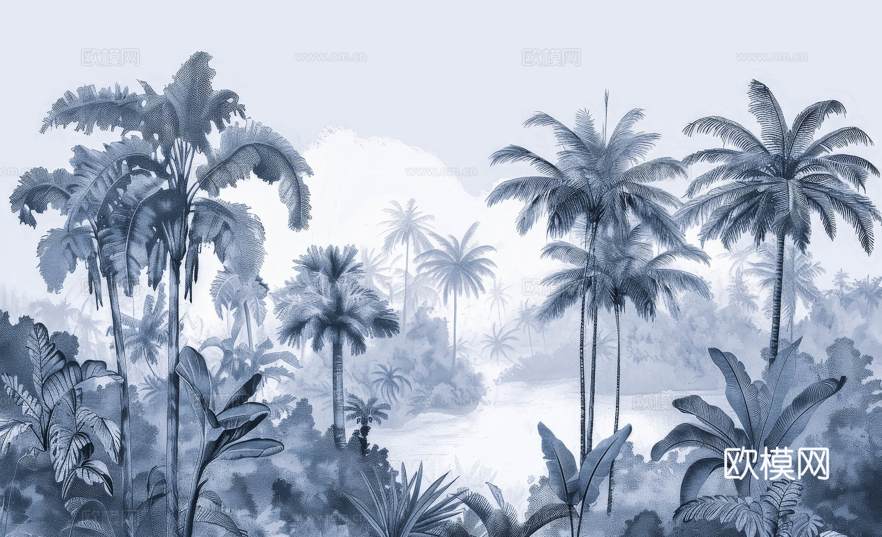 欧式田园热带雨林壁纸下载（渲染图6）