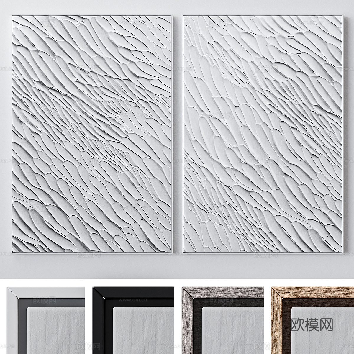 新中式装饰挂画3d模型