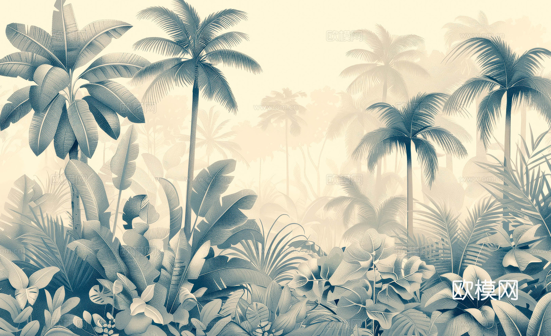 欧式田园热带雨林壁纸下载（渲染图8）