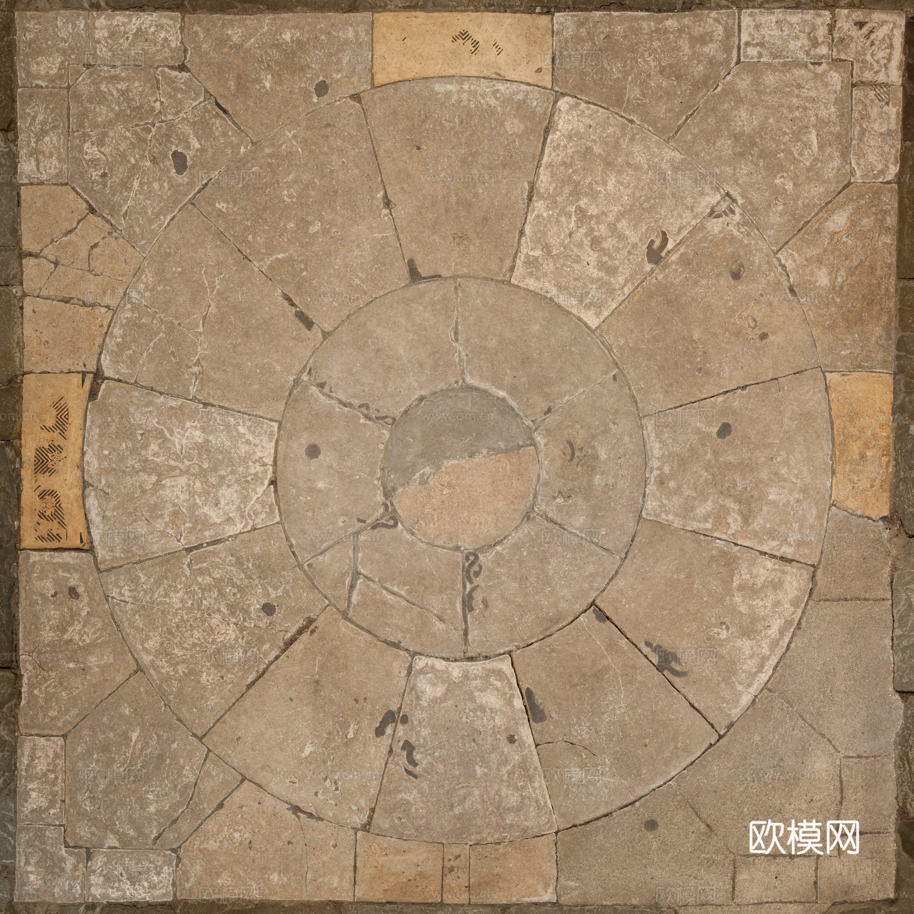砖块路面  石材拼花 复古做旧墙砖地砖