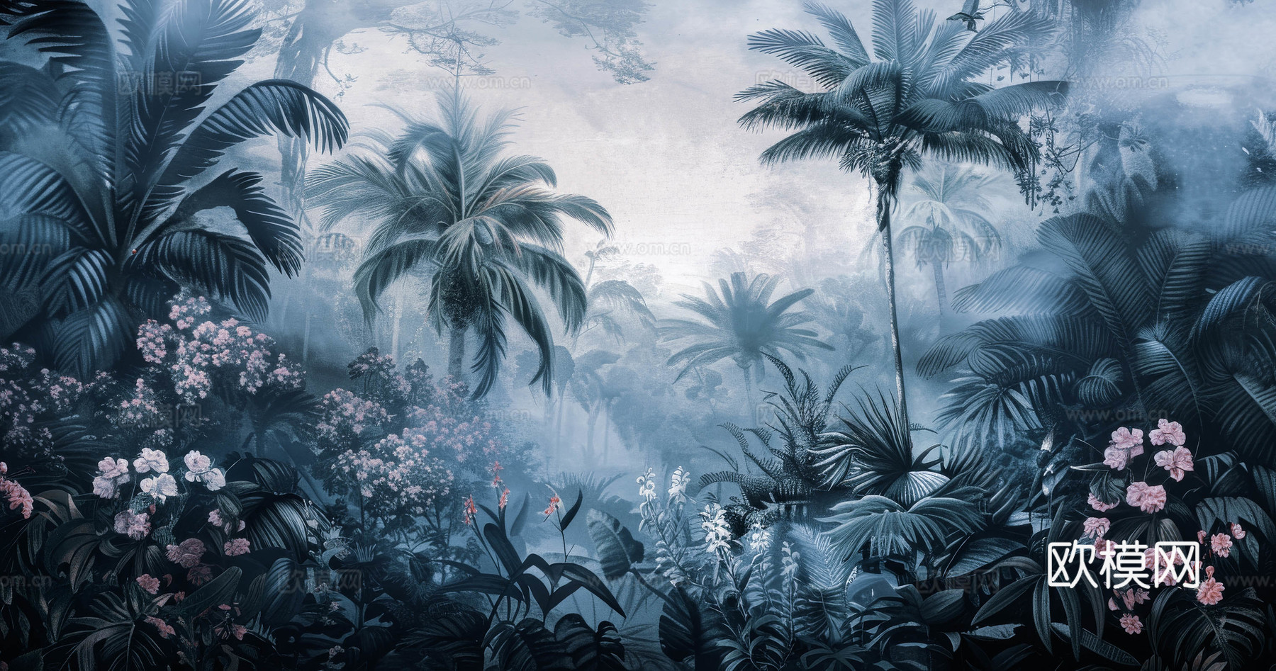 欧式田园热带雨林壁纸下载（渲染图3）