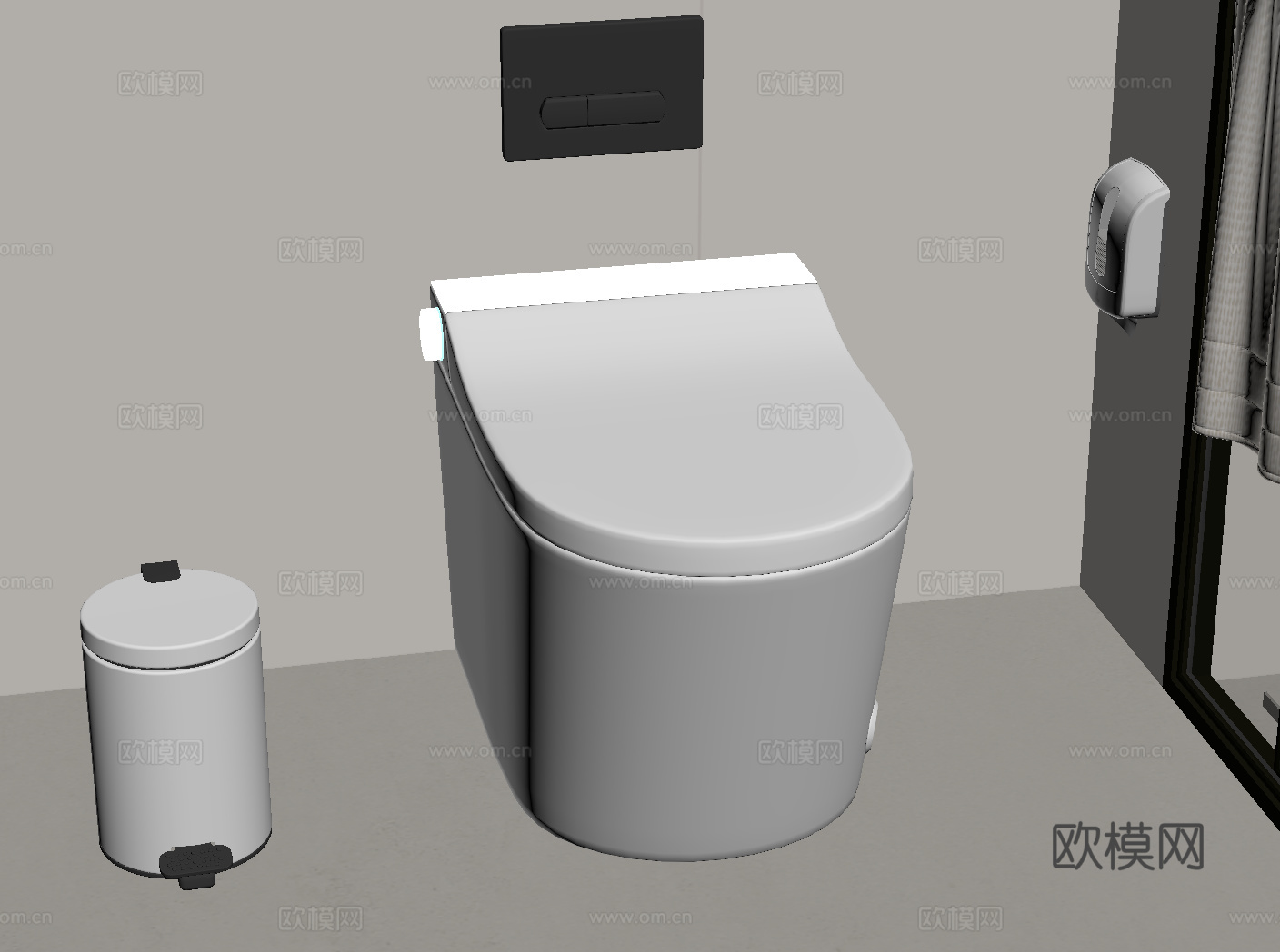 现代马桶 智能马桶 卫浴用品su模型