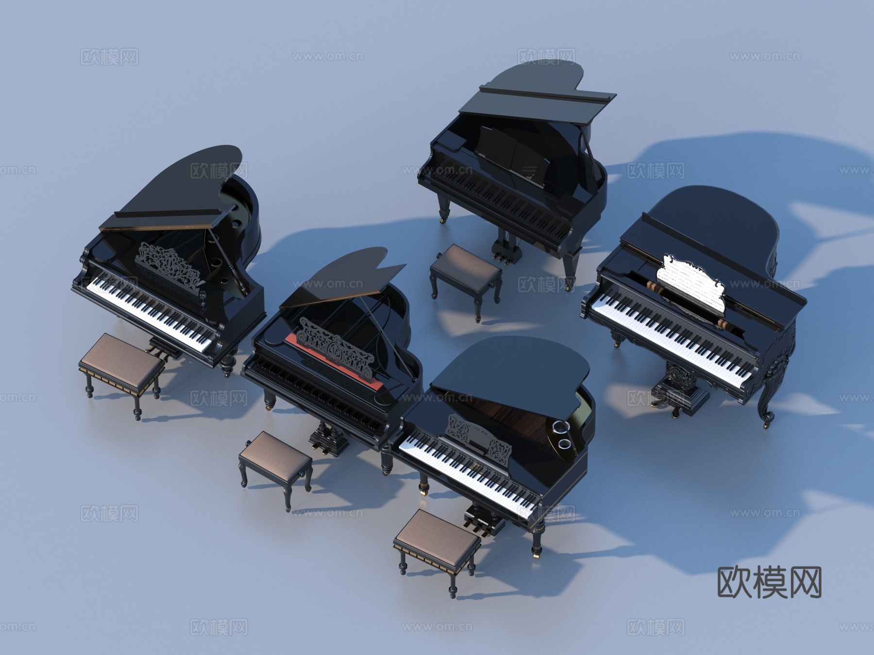 钢琴 风琴 乐器3d模型