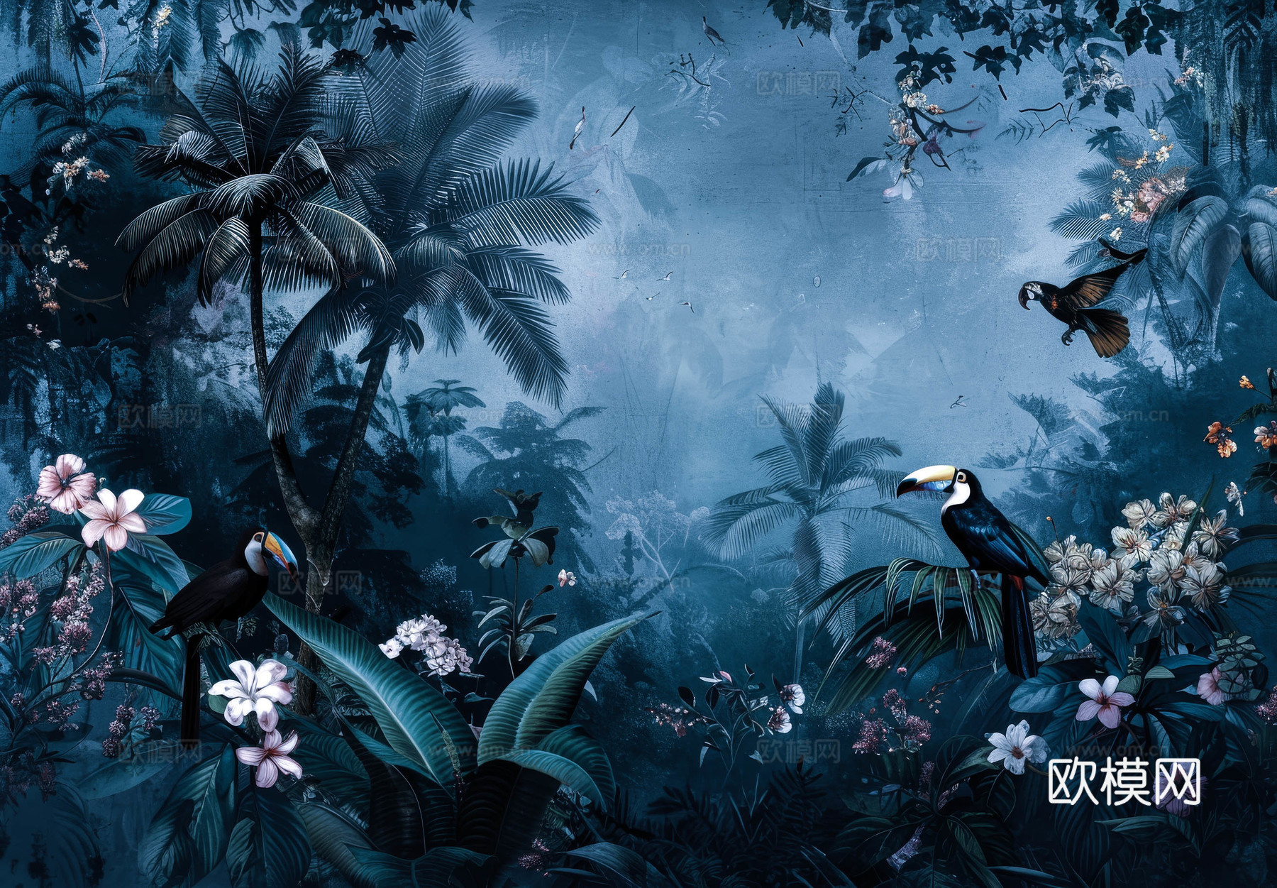 欧式田园热带雨林壁纸下载（渲染图8）