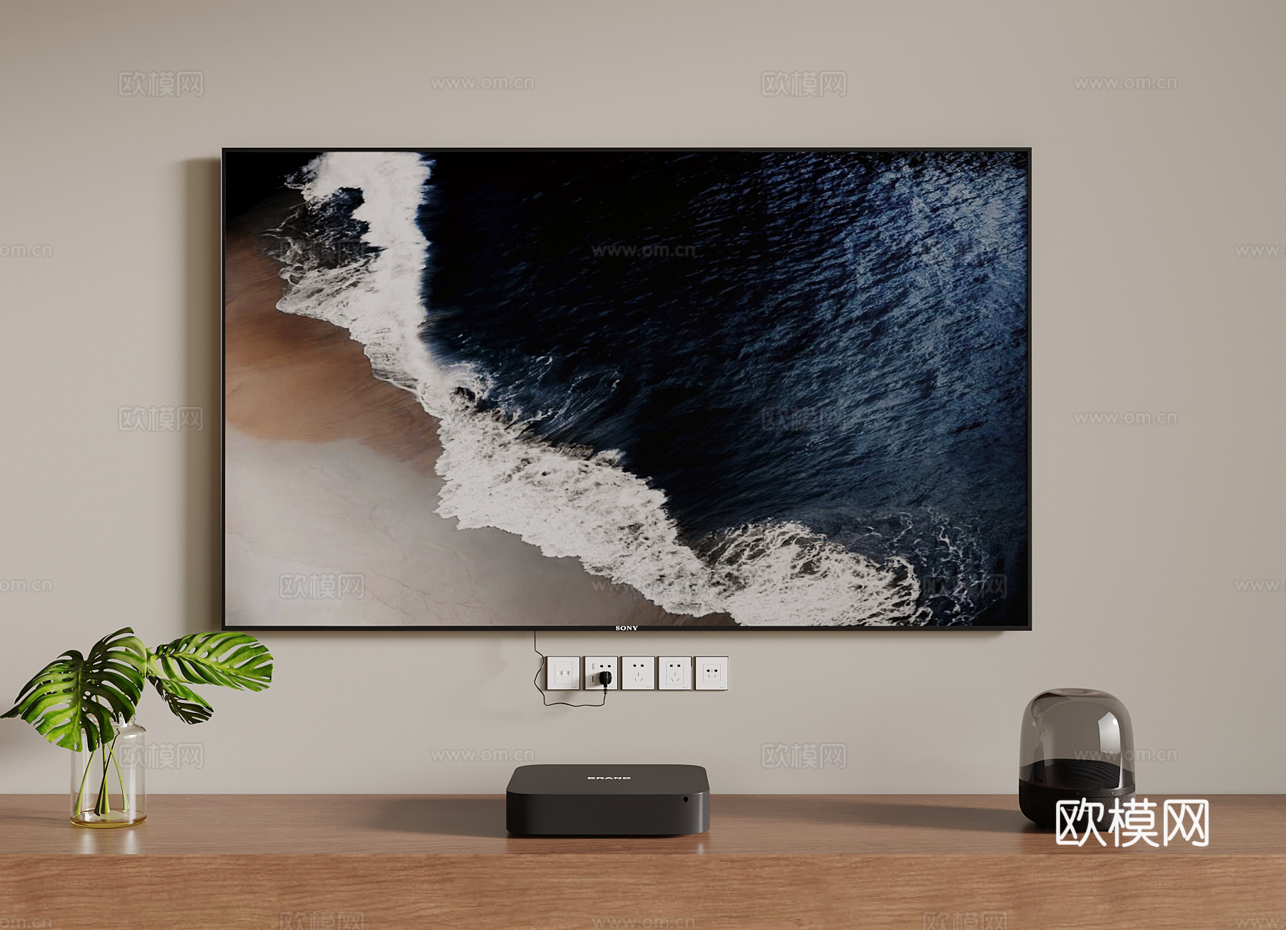 电视 现代壁挂电视 智能电视3d模型