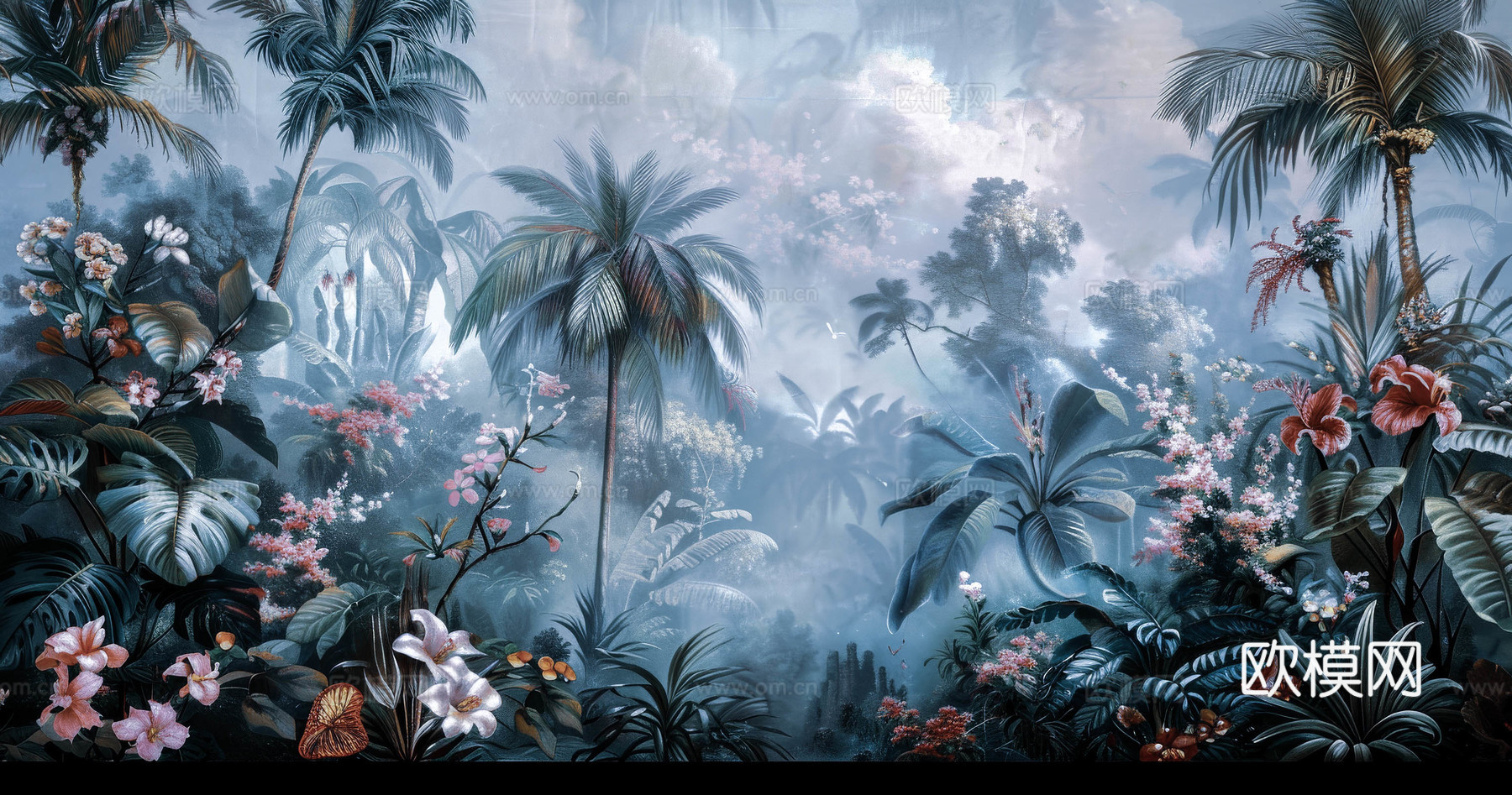 欧式田园热带雨林壁纸下载（渲染图6）