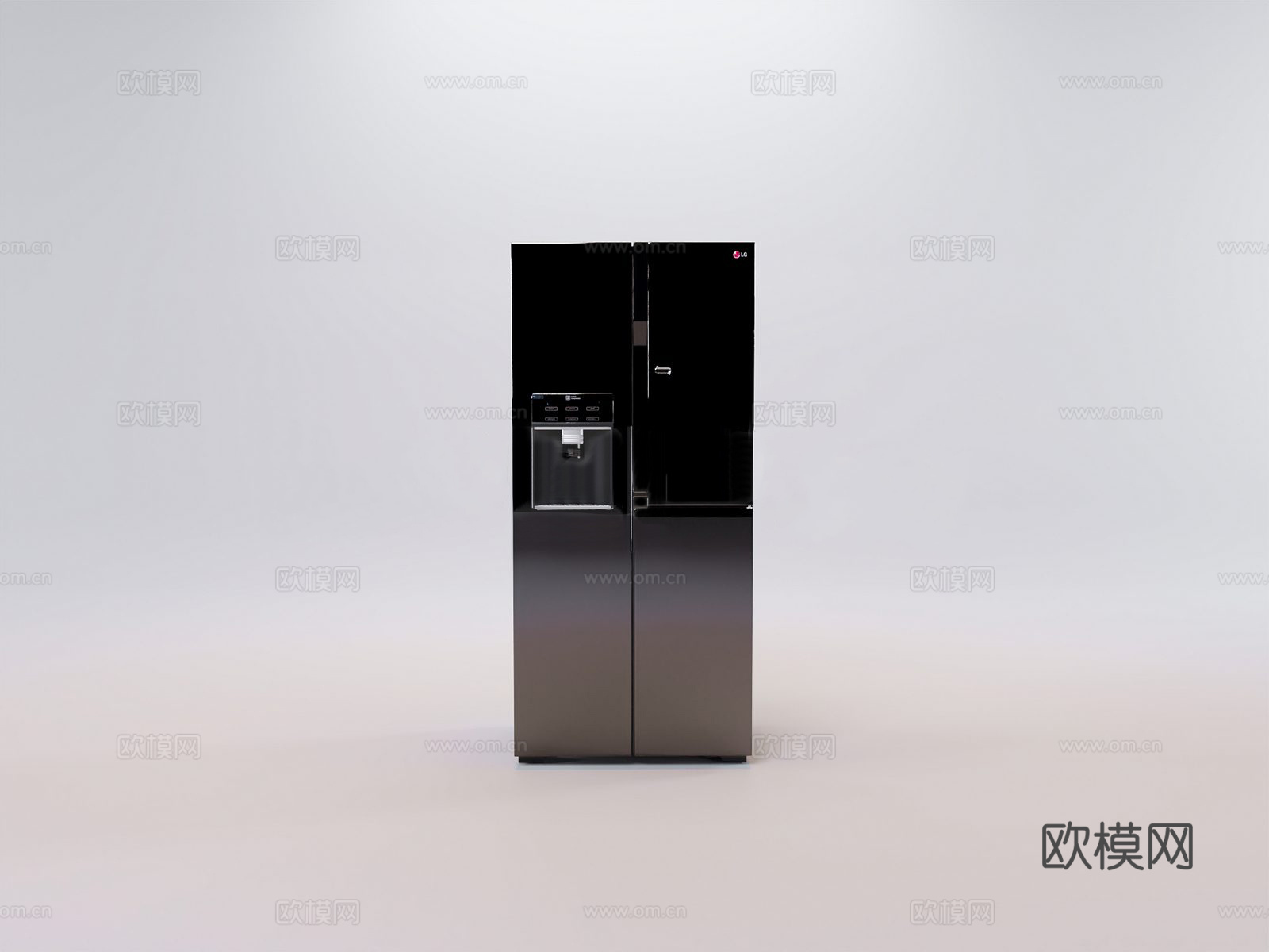 现代简约冰箱 双开门冰箱3d模型