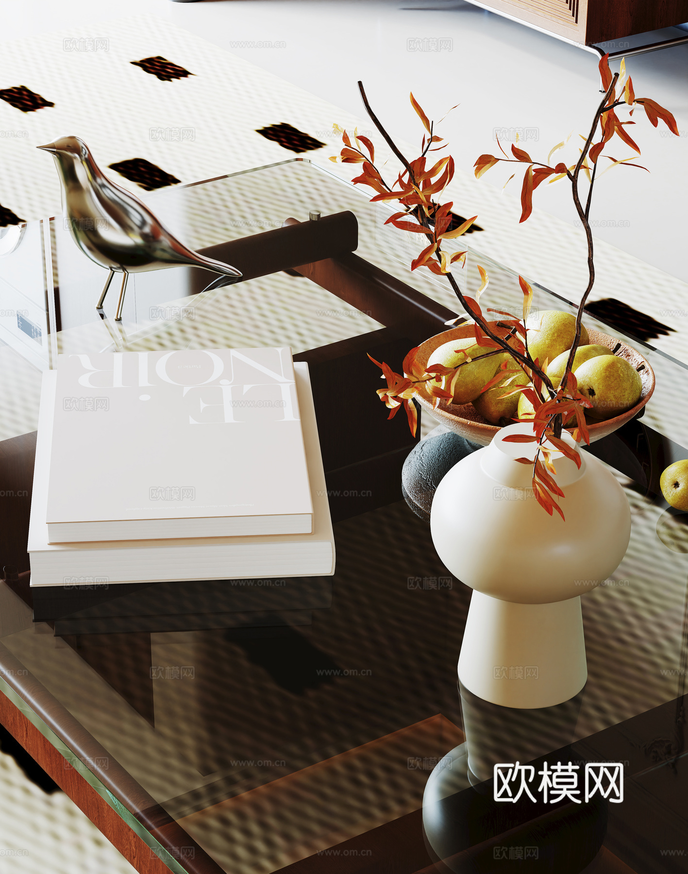 中古风摆件 装饰品 花瓶 干花 新中式 复古 现代 G8803d模型