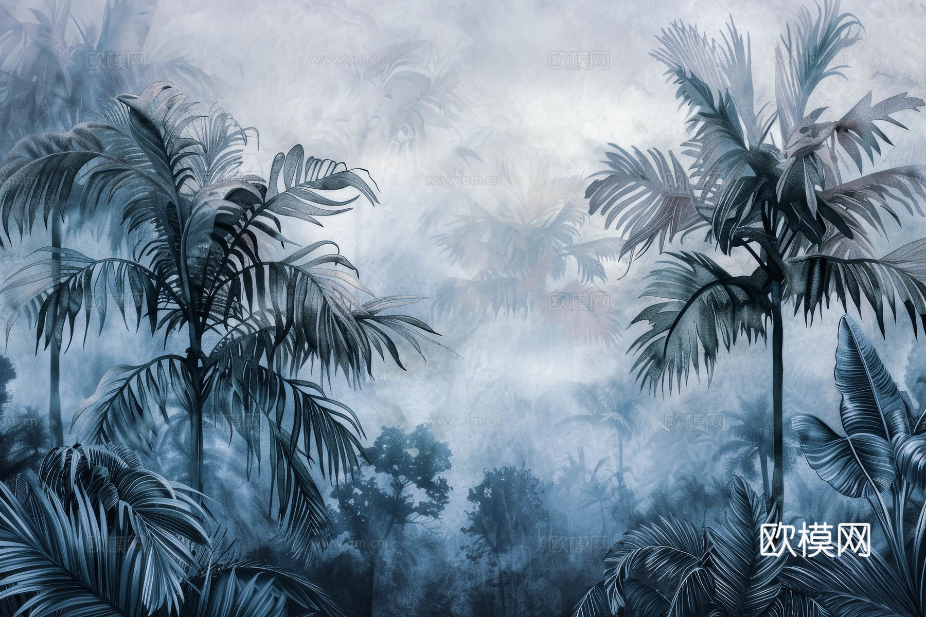 欧式田园热带雨林壁纸下载（渲染图1）