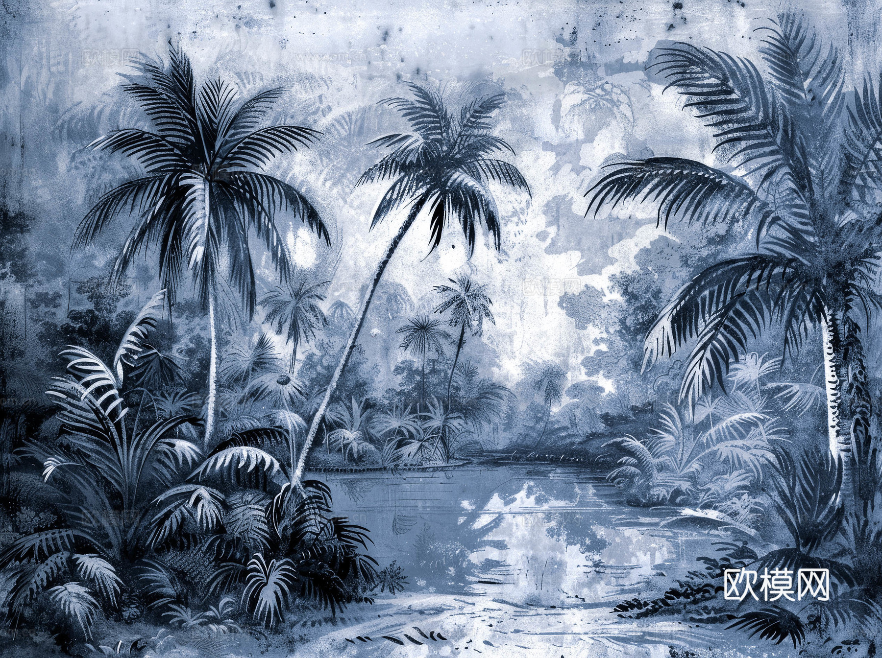 欧式田园热带雨林壁纸下载（渲染图5）