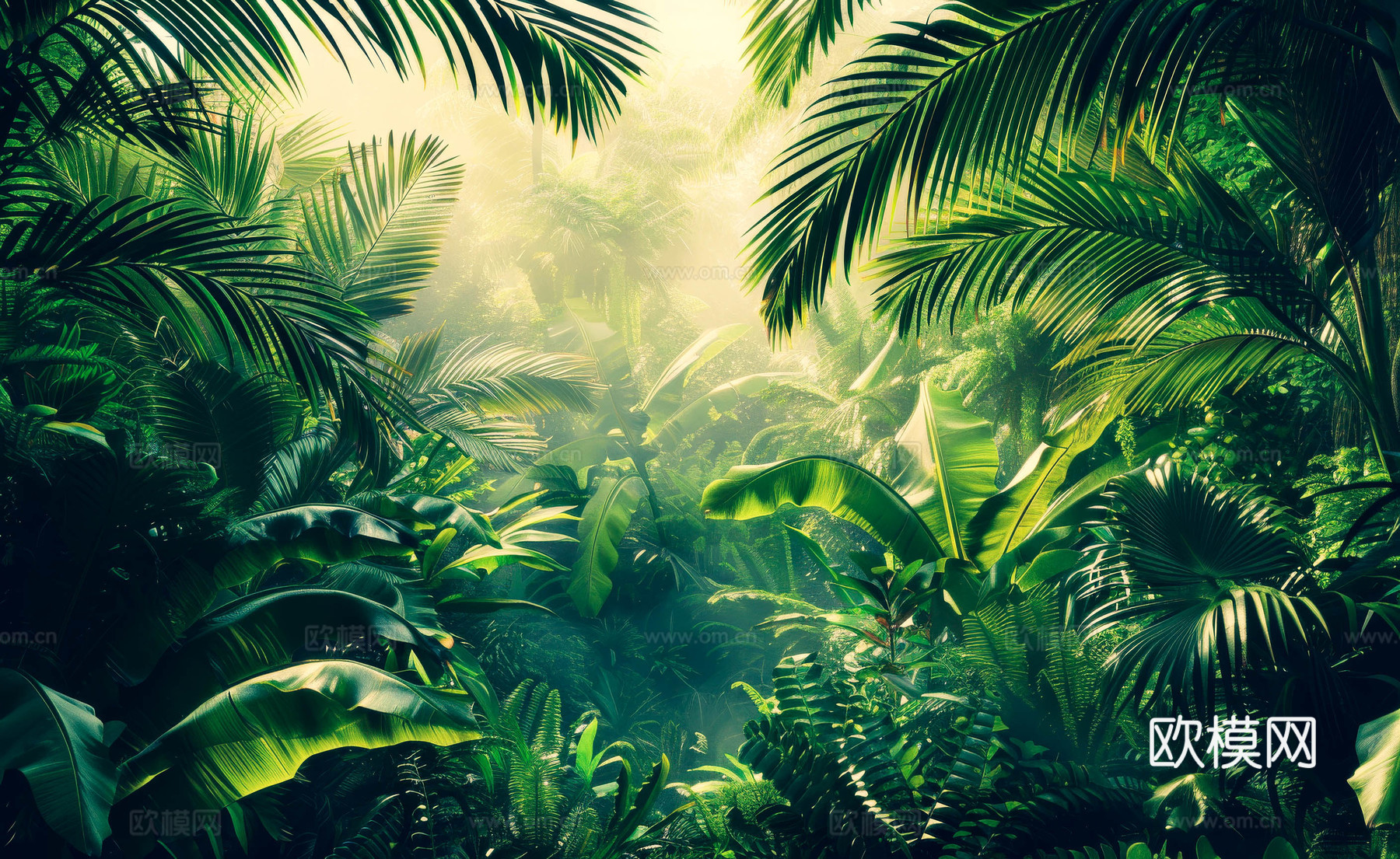 欧式田园热带雨林壁纸下载（渲染图7）