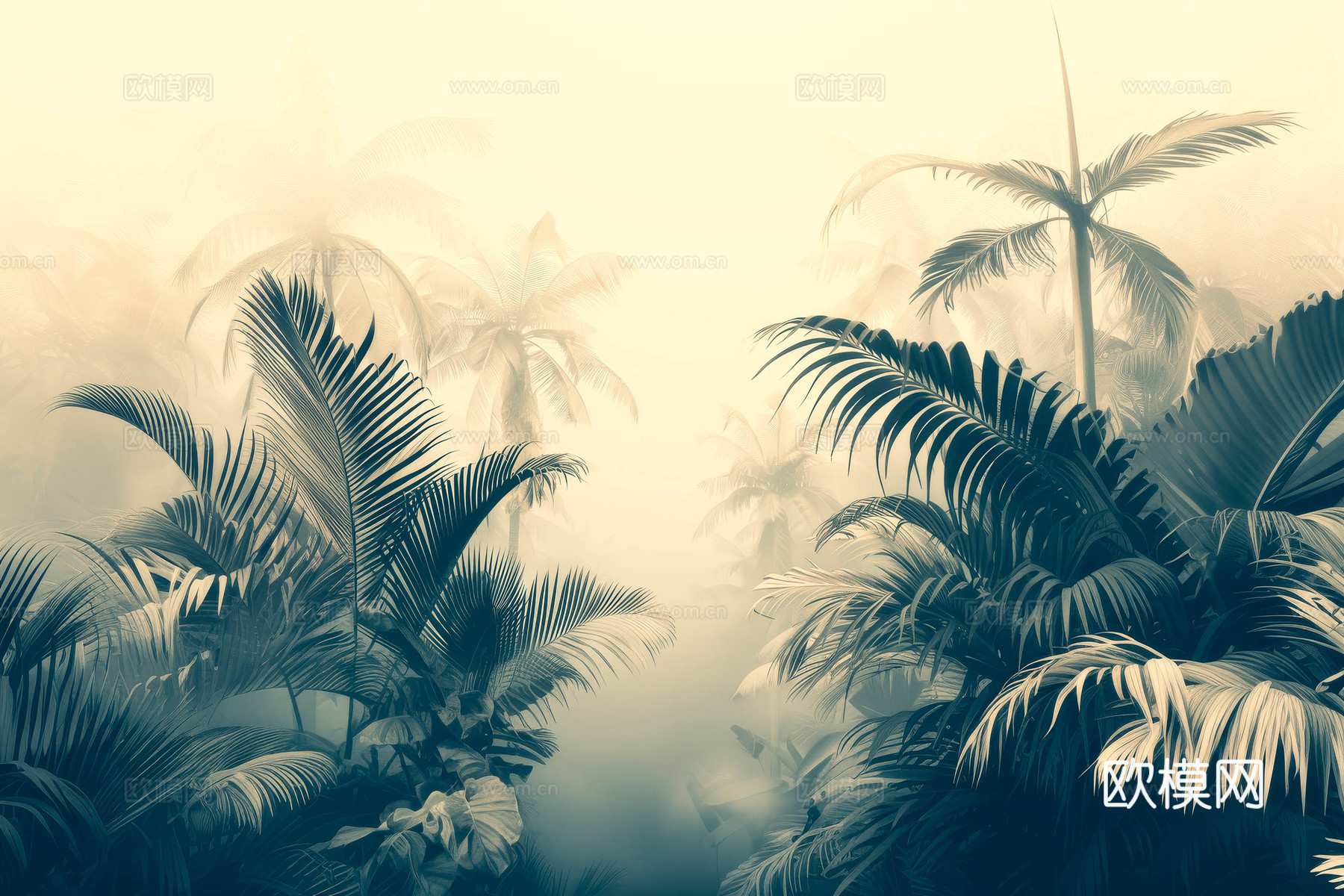 欧式田园热带雨林壁纸下载（渲染图4）