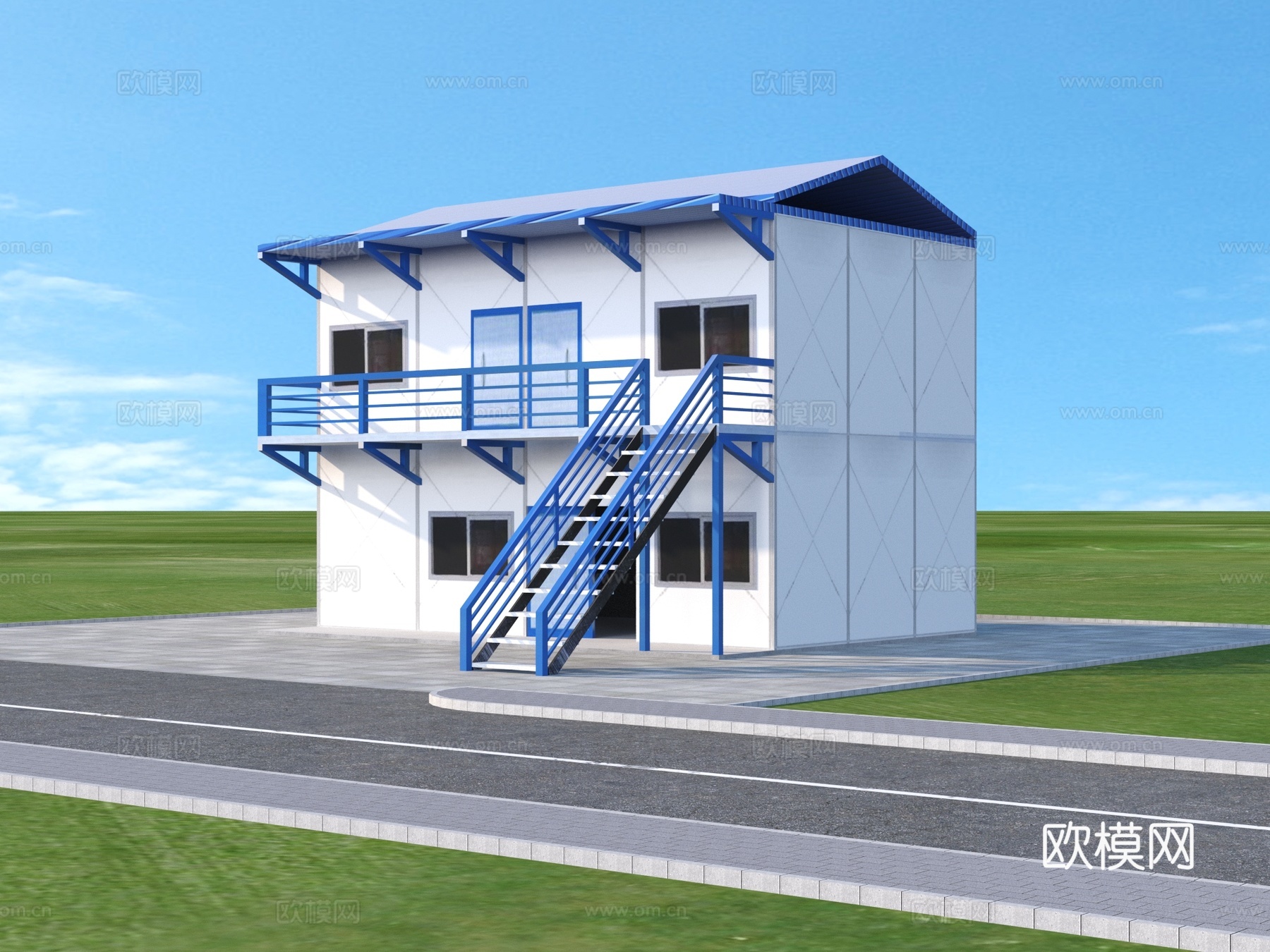 活动板房 施工板房 简易板房3d模型