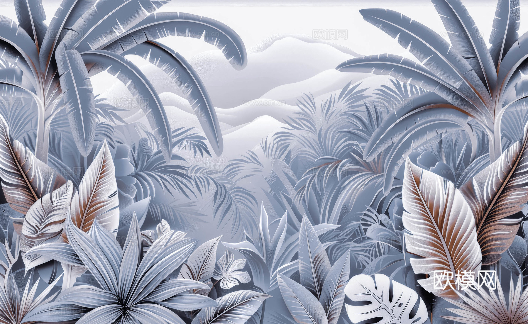 欧式田园热带雨林壁纸下载（渲染图2）