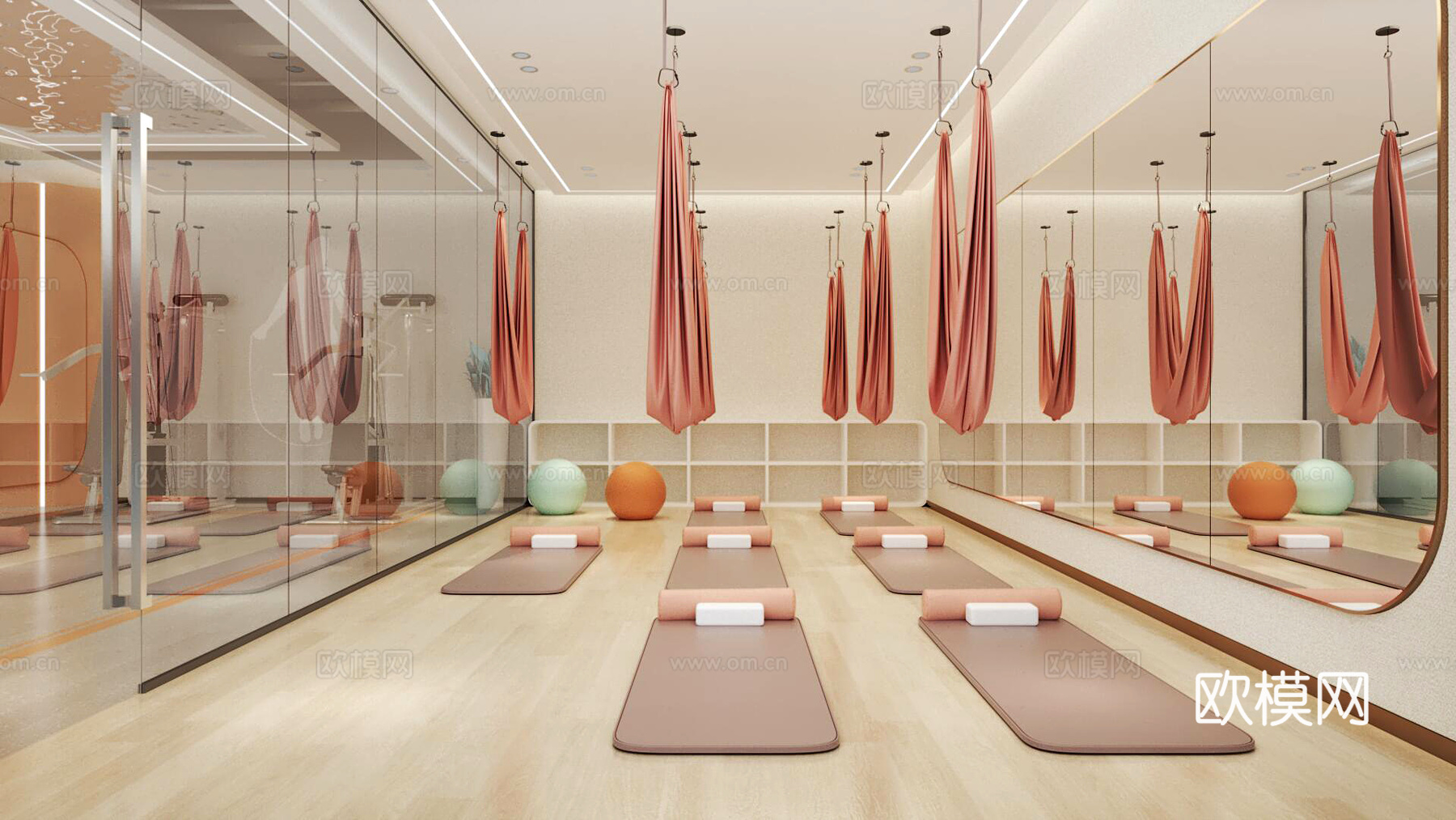 瑜伽室3d模型下载（渲染图1）